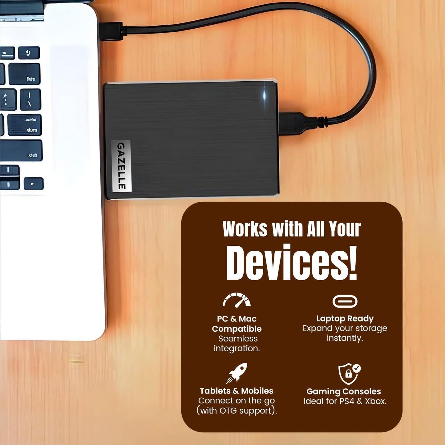 GAZELLE High-Speed Ultra Slim Portable External Hard Drive 31
