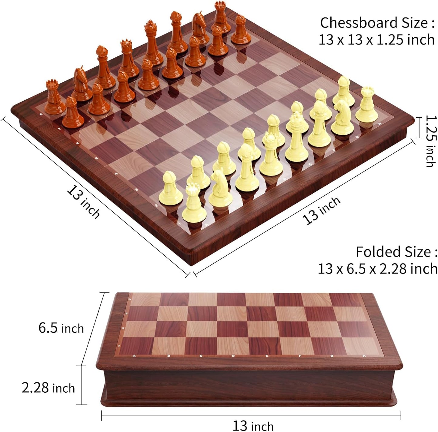 HONGTUO 2 in 1 Magnetic Chess Set 94