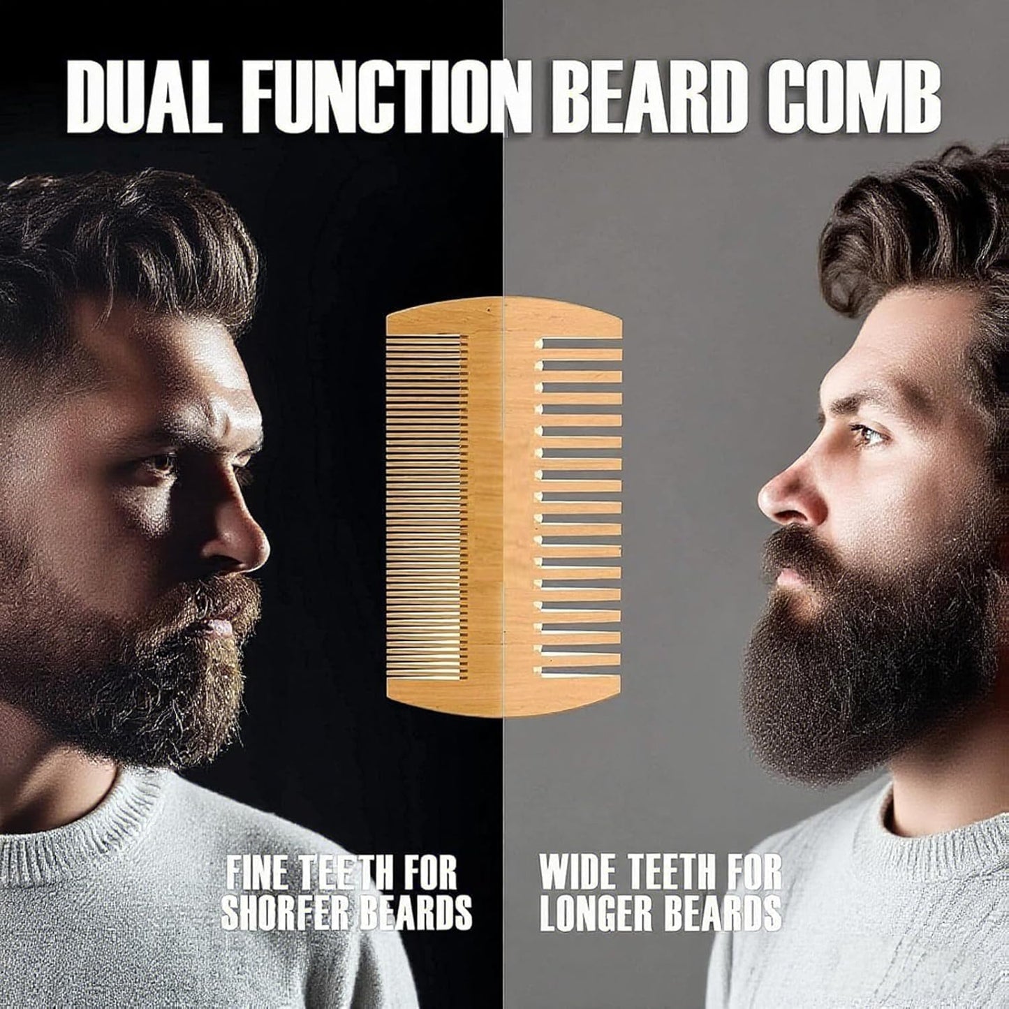 Beard Scrubber Brush Kit for Men, Silicone Beard Brush & Scalp Massager, Beard Exfoliator for Beardruff, Beard Shampoo Brush with Dual-Sided Comb and Mustache Scissors, 3 Piece Grooming Set WN420