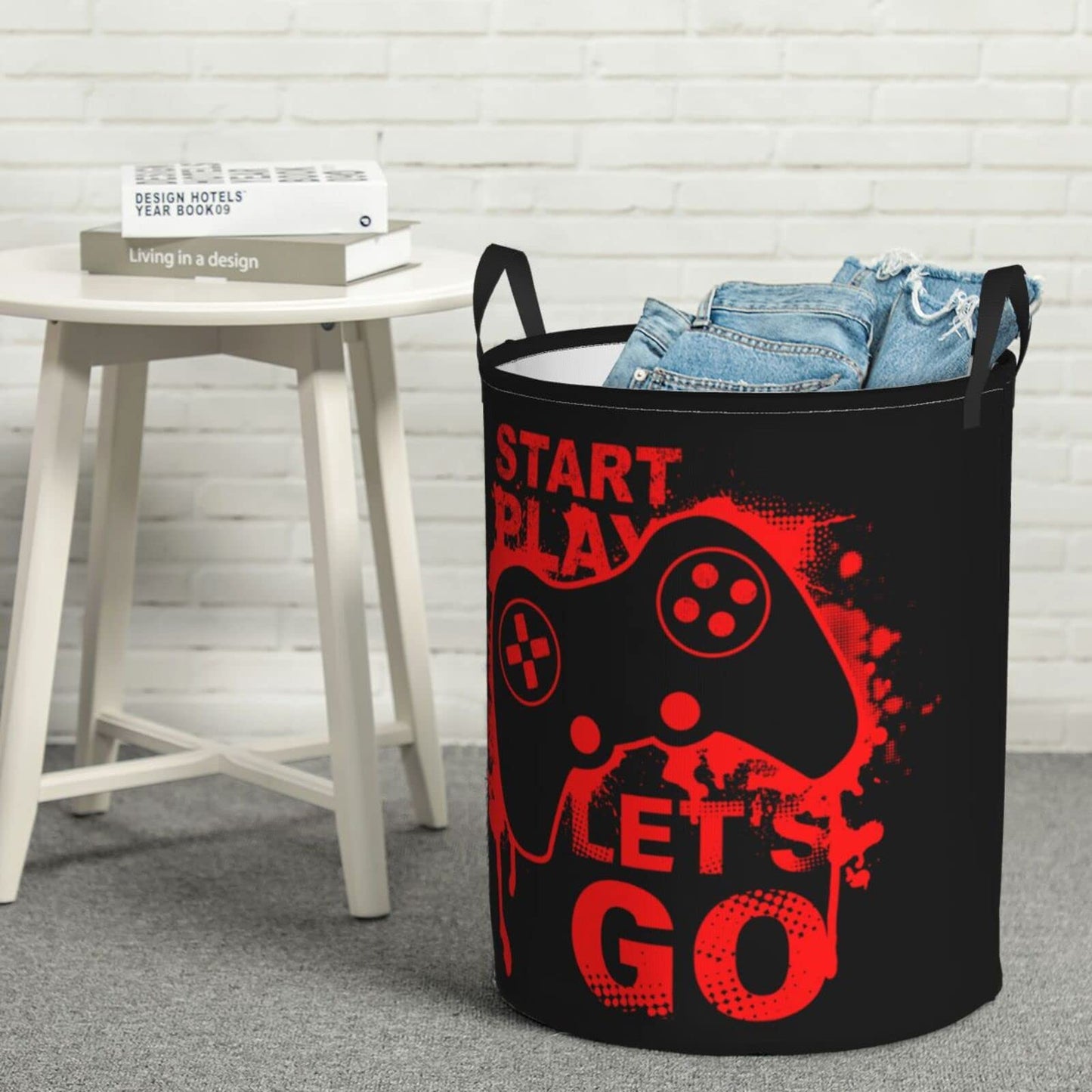 Basketball Round Laundry Hamper Basket Ball Texture Storage Basket Toys Clothes Organizer Bin For Home Bathroom Bedroom Dorm Nursery, 62l BST202
