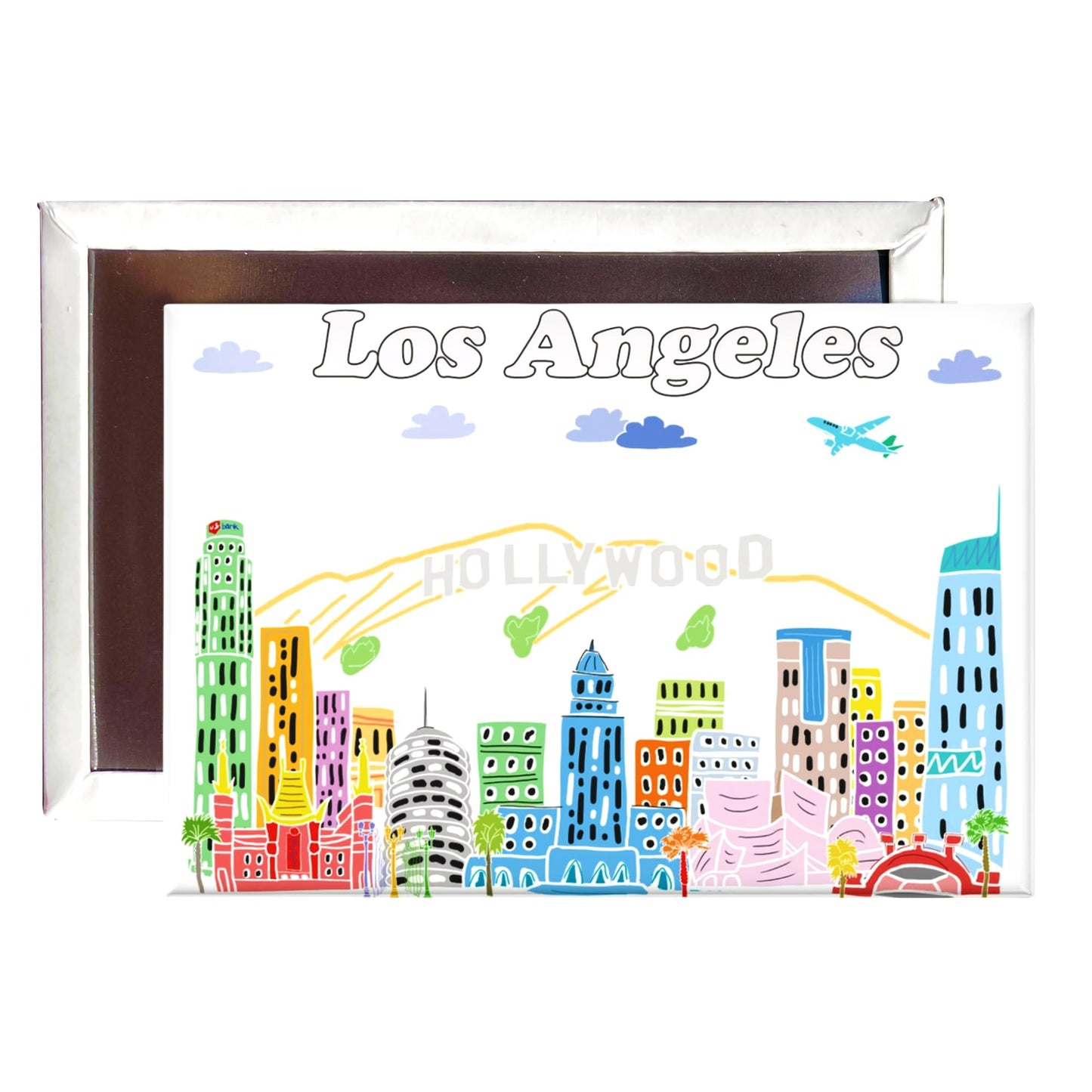 City Themed Artwork Magnet Collection by Beary Blu - Designed in The USA, Collectible Souvenirs Gifts 2.5" x 3.5" (Dallas) BST220