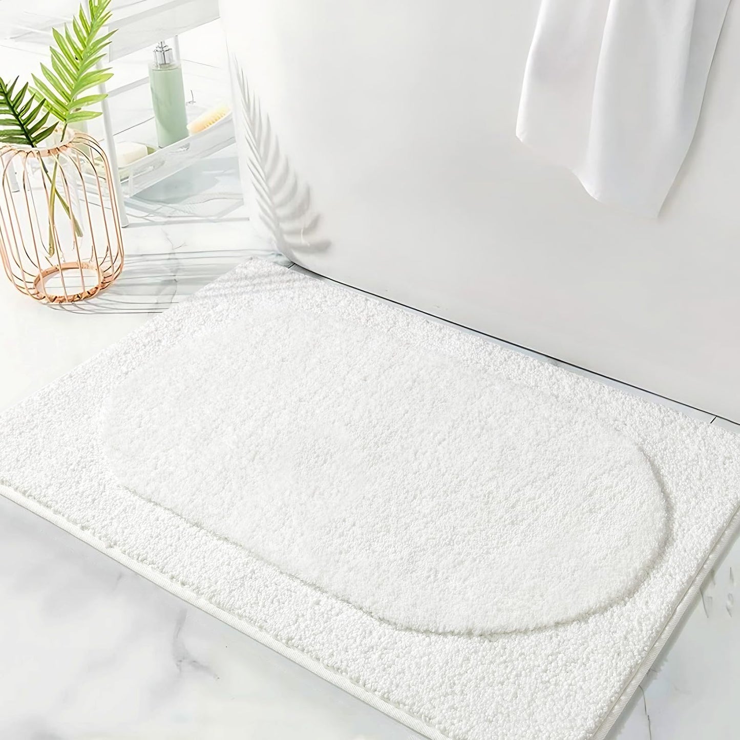 DEXDE Bathroom Rugs Non-Slip Mat for Bathroom Floor Shower,24x16 Beige | Thick Soft Absorbent Bath Mat, Quick Dry Microfiber Rug, Machine Washable Shower Floor Bathroom Mat Home Decor Accessories BST220