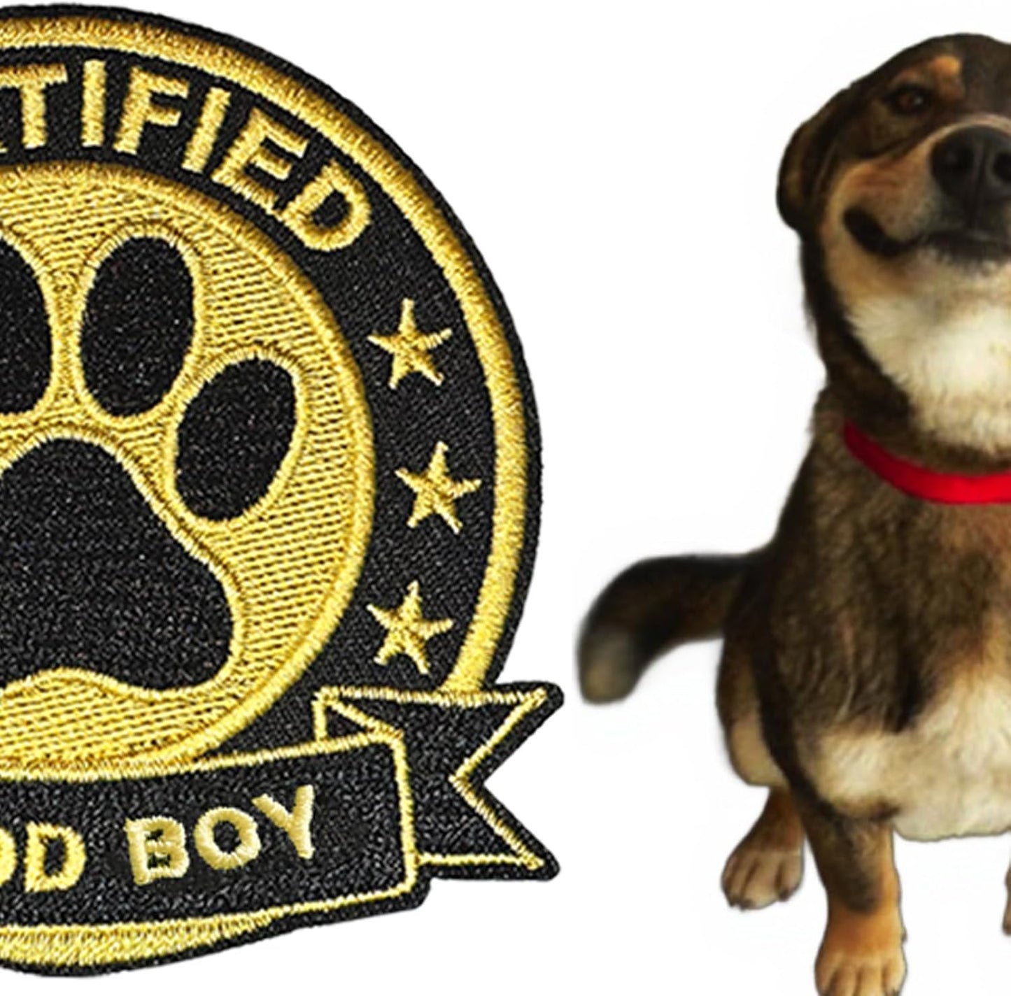 Certified Good Dog Harness Patches 3" Embroidered Funny Hook and Loop Backing Certified for Backpacks, Hats, Bags,Dog Harness, Vests BST326L