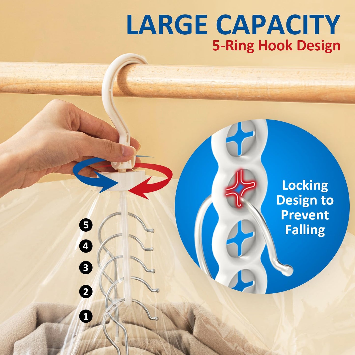 Hanging Vacuum Storage Bags, 6 Pack Hanging Storage Bags for Clothes With Electric Pump N27
