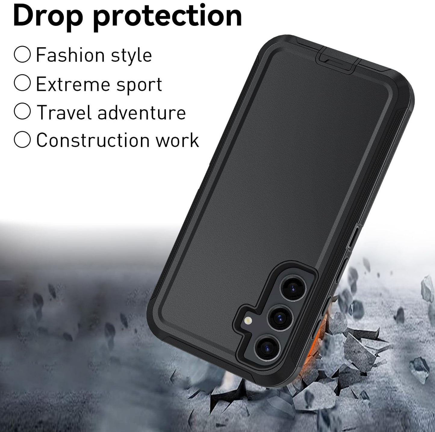 Magnetic Case for Samsung Galaxy S25 FE 5G Case, S25 FE Heavy Duty case, [Glass Screen Protector] [Military Grade Protective ] [Shockproof] [Dropproof] [Dust-Proof] (Black-MAG)