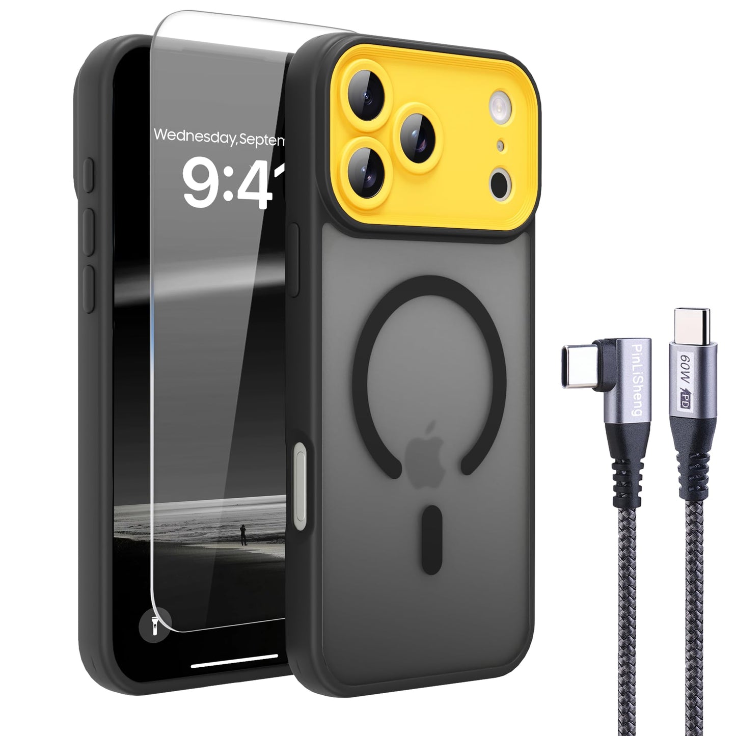 PinLiSheng for iPhone 17 Pro Max Case， Compatible with MagSafe, Shockproof Military-Grade Protection, Scratch-Resistant Back, Anti-Yellowing，Magnetic Phone Case for iPhone 17 Pro Max, Clear WN420