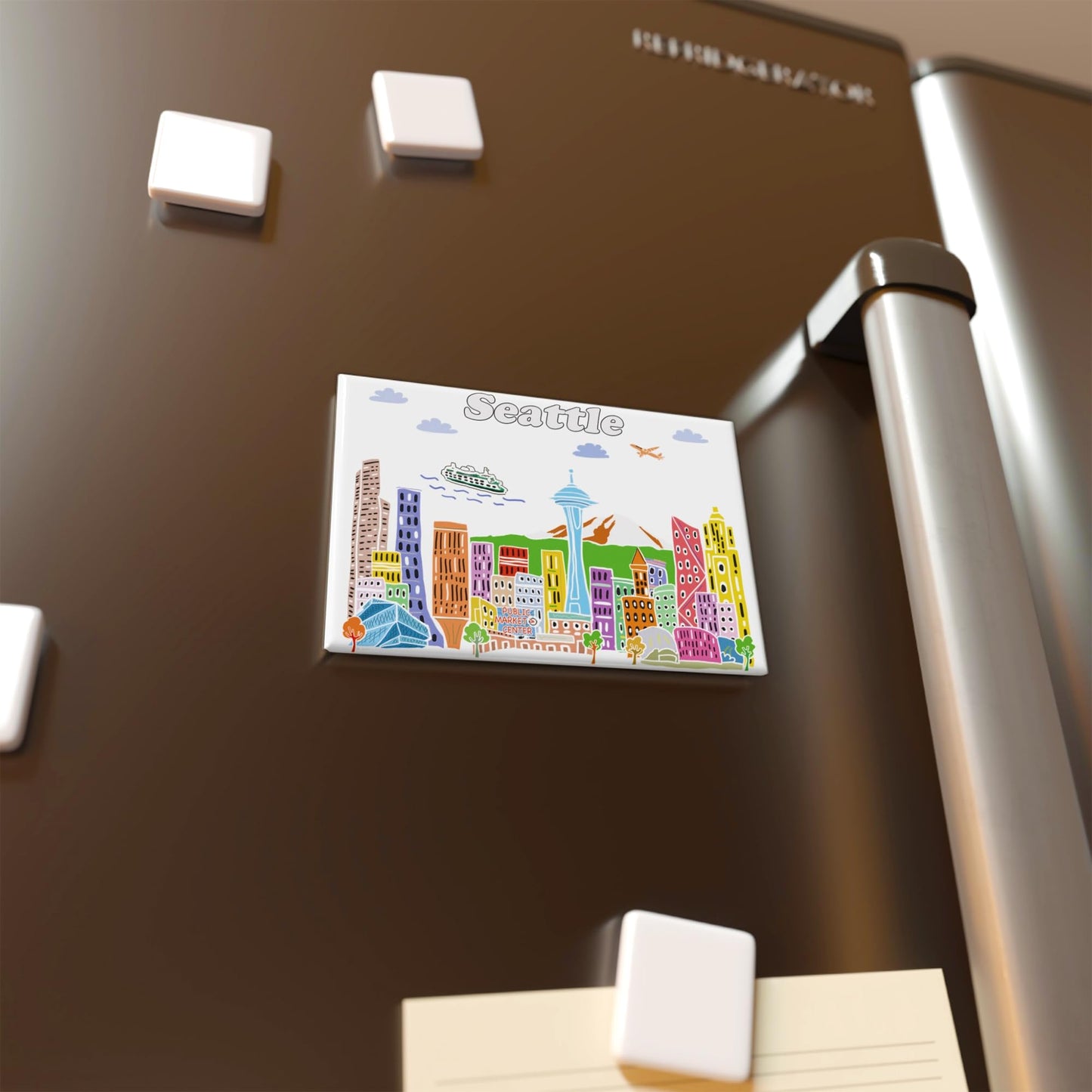 City Themed Artwork Magnet Collection by Beary Blu - Designed in The USA, Collectible Souvenirs Gifts 2.5" x 3.5" (Dallas) BST220