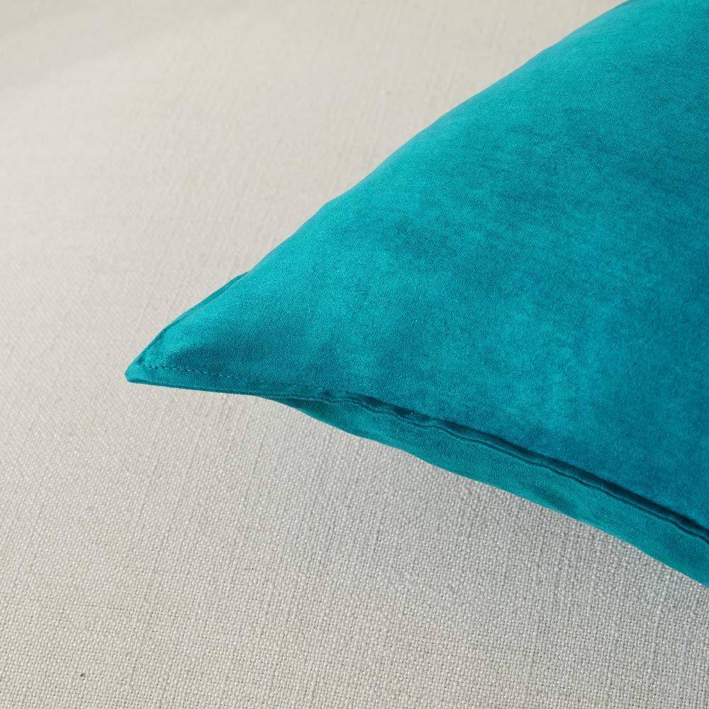 Fancy Homi 4 Packs Olive Green Decorative Throw Pillow Covers 18x18 inch, Super Soft Faux Suede Decor Square Pillow Covers 45x45 cm, Solid Cushion Cover for Couch Living Room Sofa Bedroom BST220