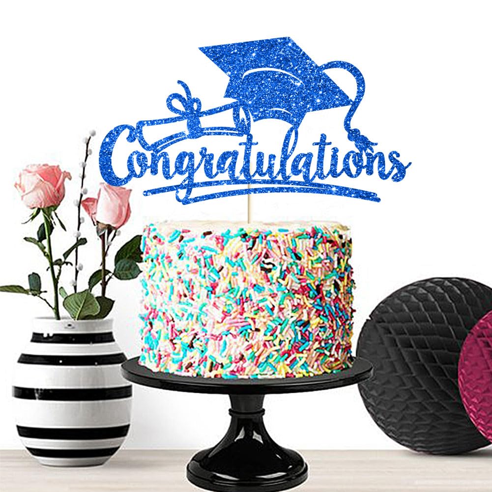 Congratulations 2026 Graduation Cake Topper Red Glittery Class of 2026 Cake Topper Congrats Grad Party Cake Decor for 2026 Senior High School College Grad Party Supplies Decorations BST220