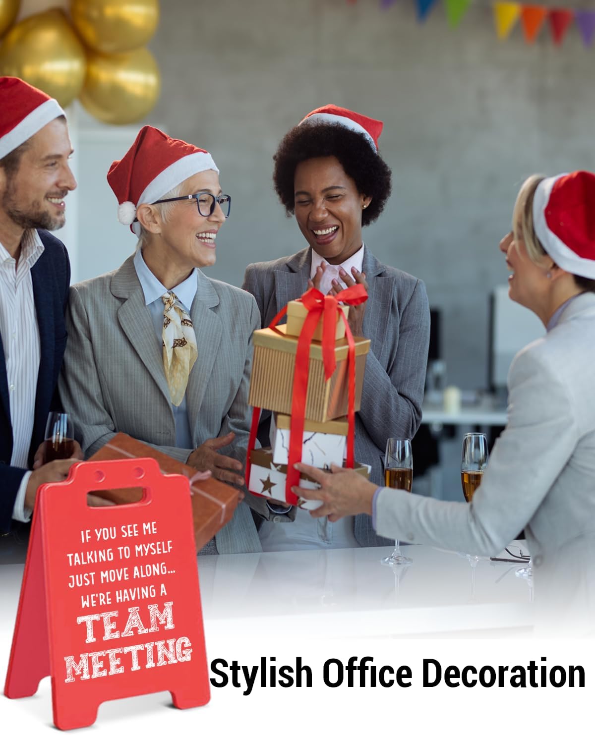 Funny Team Office Desk Decorative Sign If You See Me Talking to Myself We're Having a Team Meeting Desk Sign for Office Cubicle Decor BST202