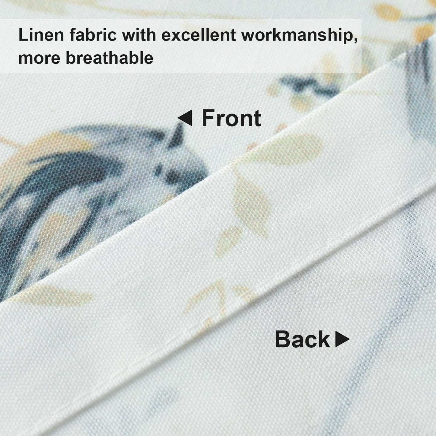 Leeva Tie Up Valance for Windows, Elegant Birds Pattern Light Filtering Window Treatment Valances for Bedroom Kitchen, One Panel, 52 x 18, Light Blue BST220