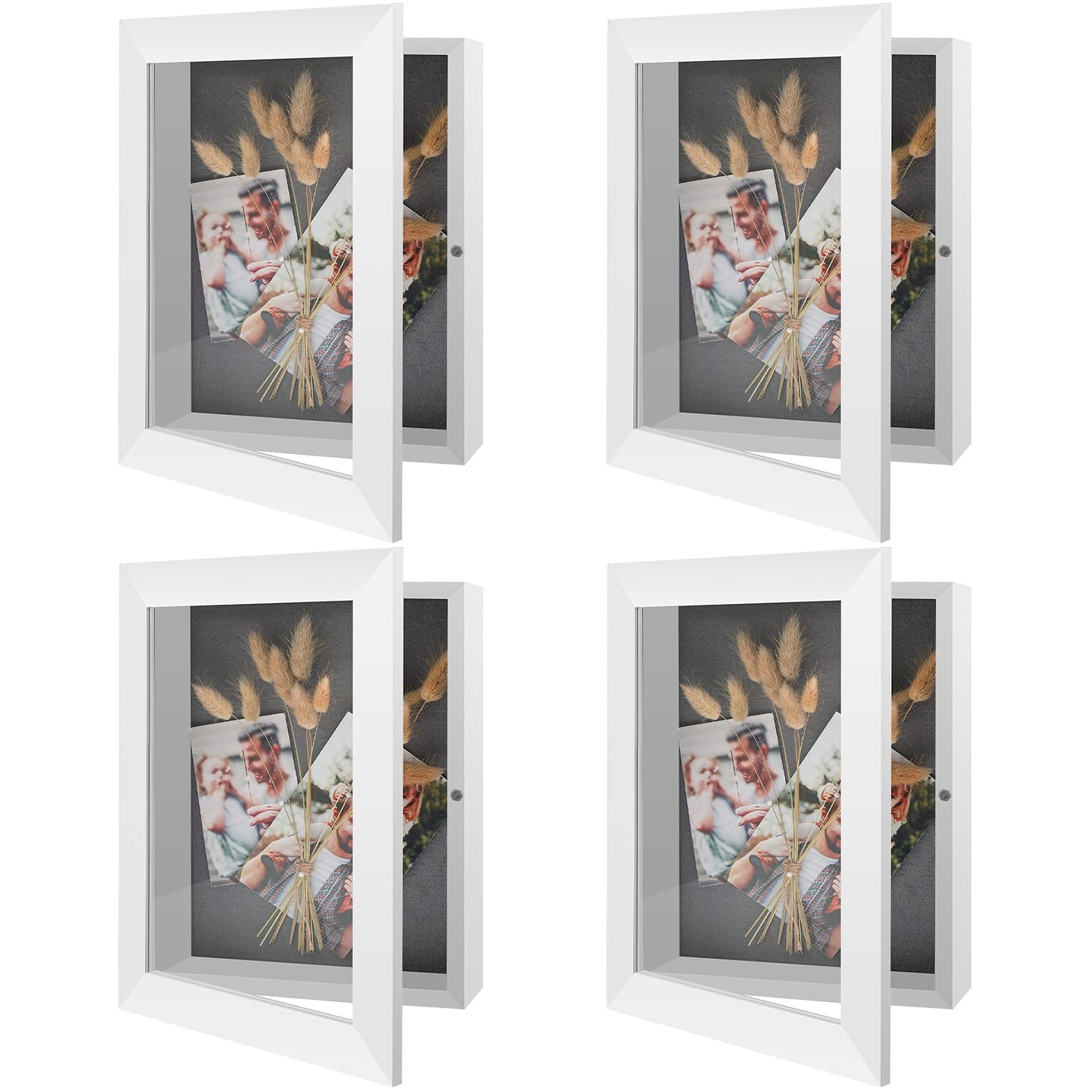 Golden State Art 11x14 Shadow Box Frame Display Case - 2 inch Depth Great for Collages, Collections, Mementos, 6 Pins Included (White, 1 Pack) BST326H