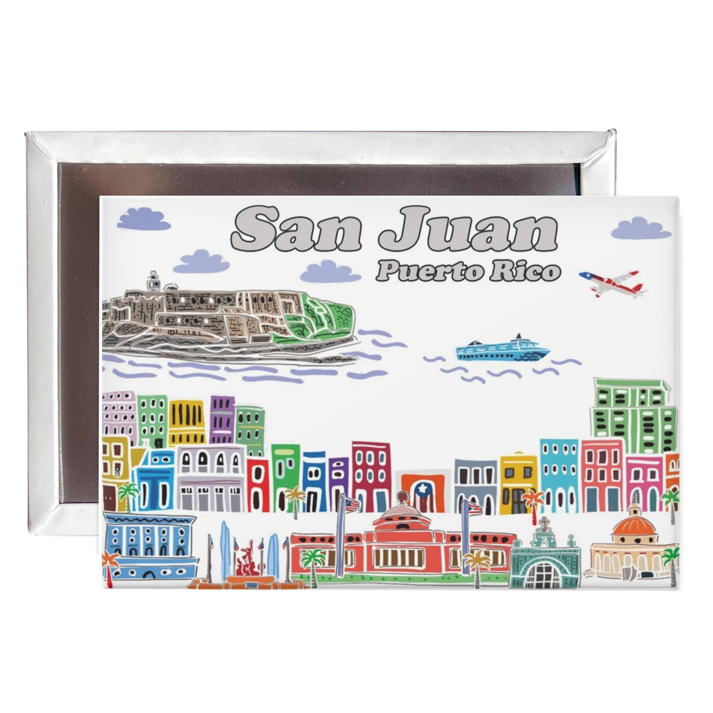 City Themed Artwork Magnet Collection by Beary Blu - Designed in The USA, Collectible Souvenirs Gifts 2.5" x 3.5" (Dallas) BST220