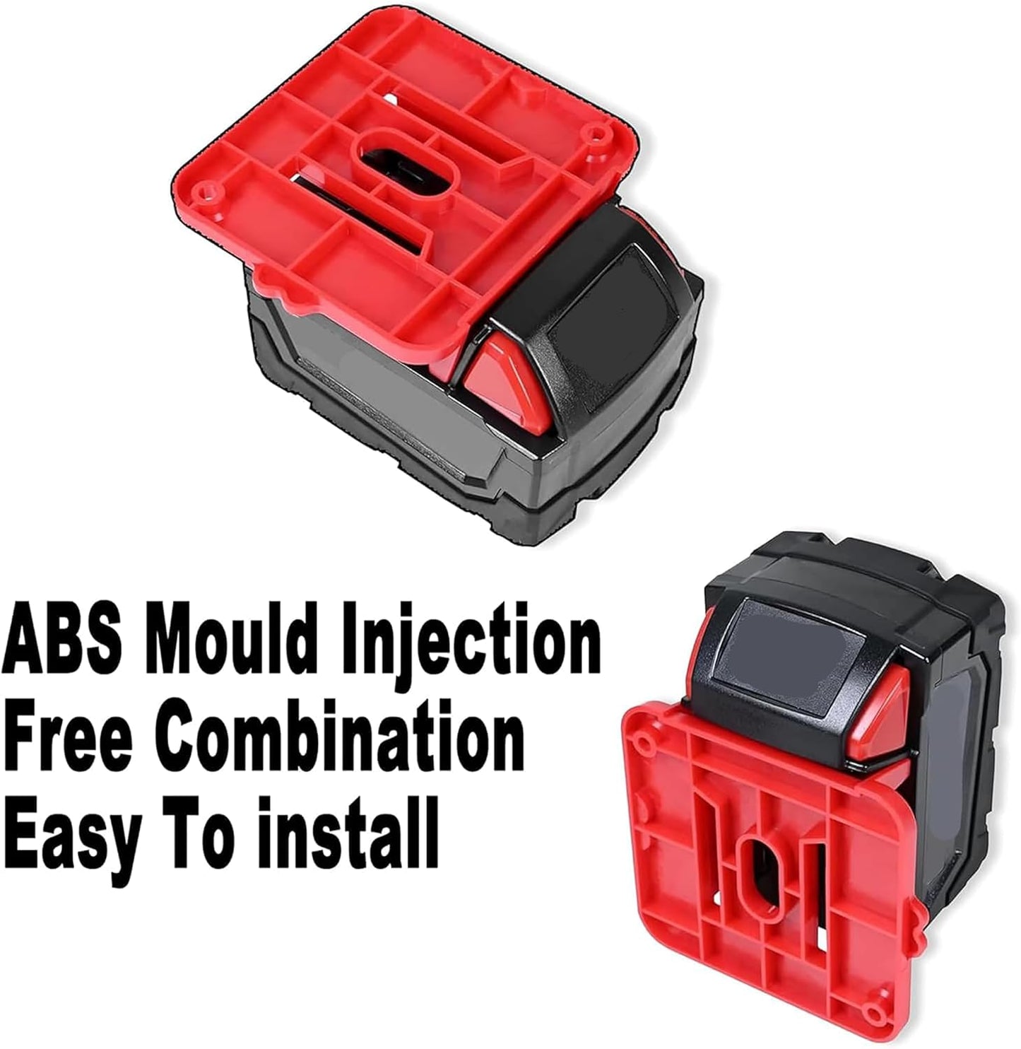 Wall Mount Battery Holder for 18V Tool Battery, 5 Pack Heavy Duty Dock Mounting Bracket with 10 Screws, Garage Workshop Storage Organizer (5 Packs, w/10 Screws, No Battery) WN420