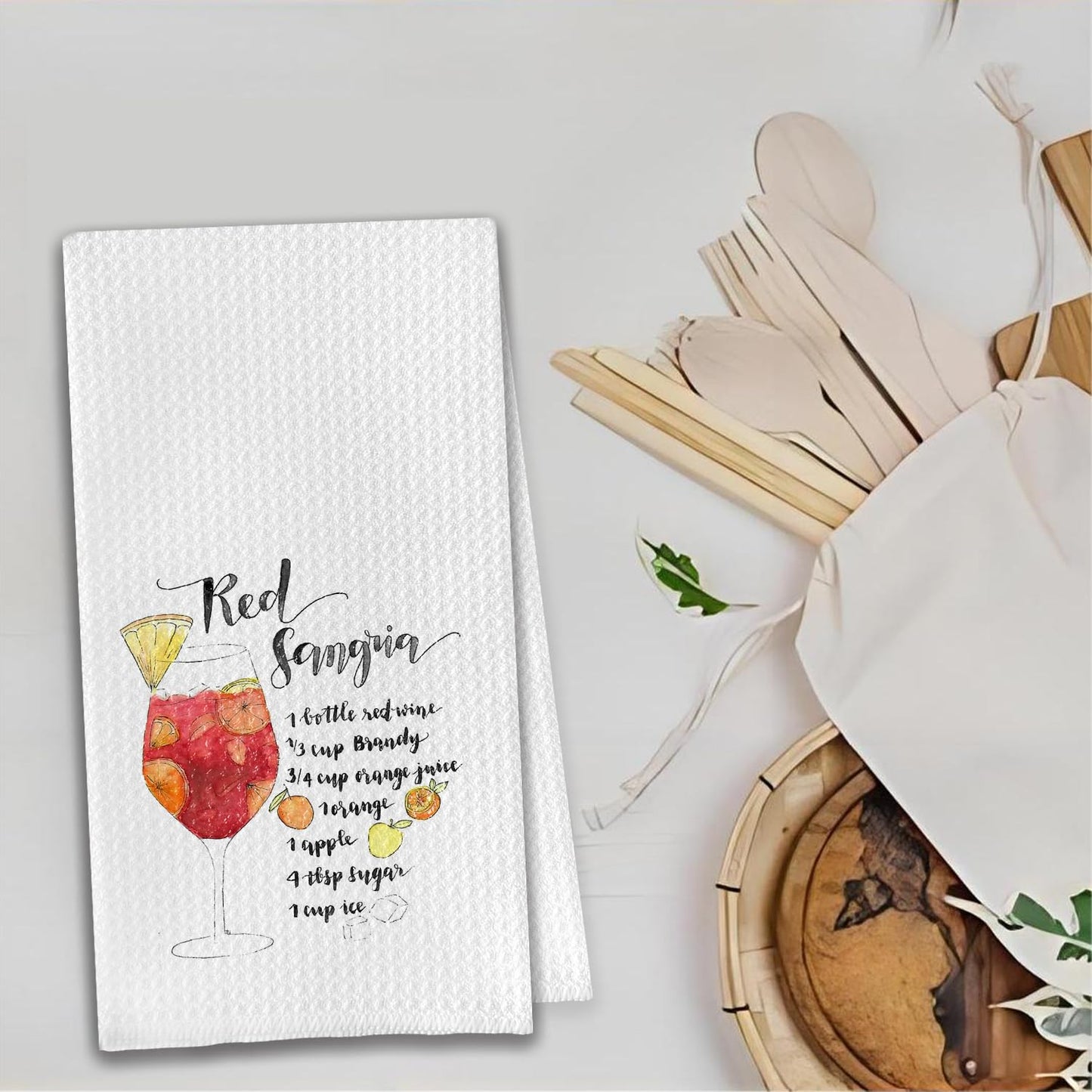 Bon Appetite Modern Kitchen Towels, Farmhouse French Dish Tea Towels for Kitchen, Gifts for Cooking Lovers Decorative Hand Towels, 16x24 Inch WN420