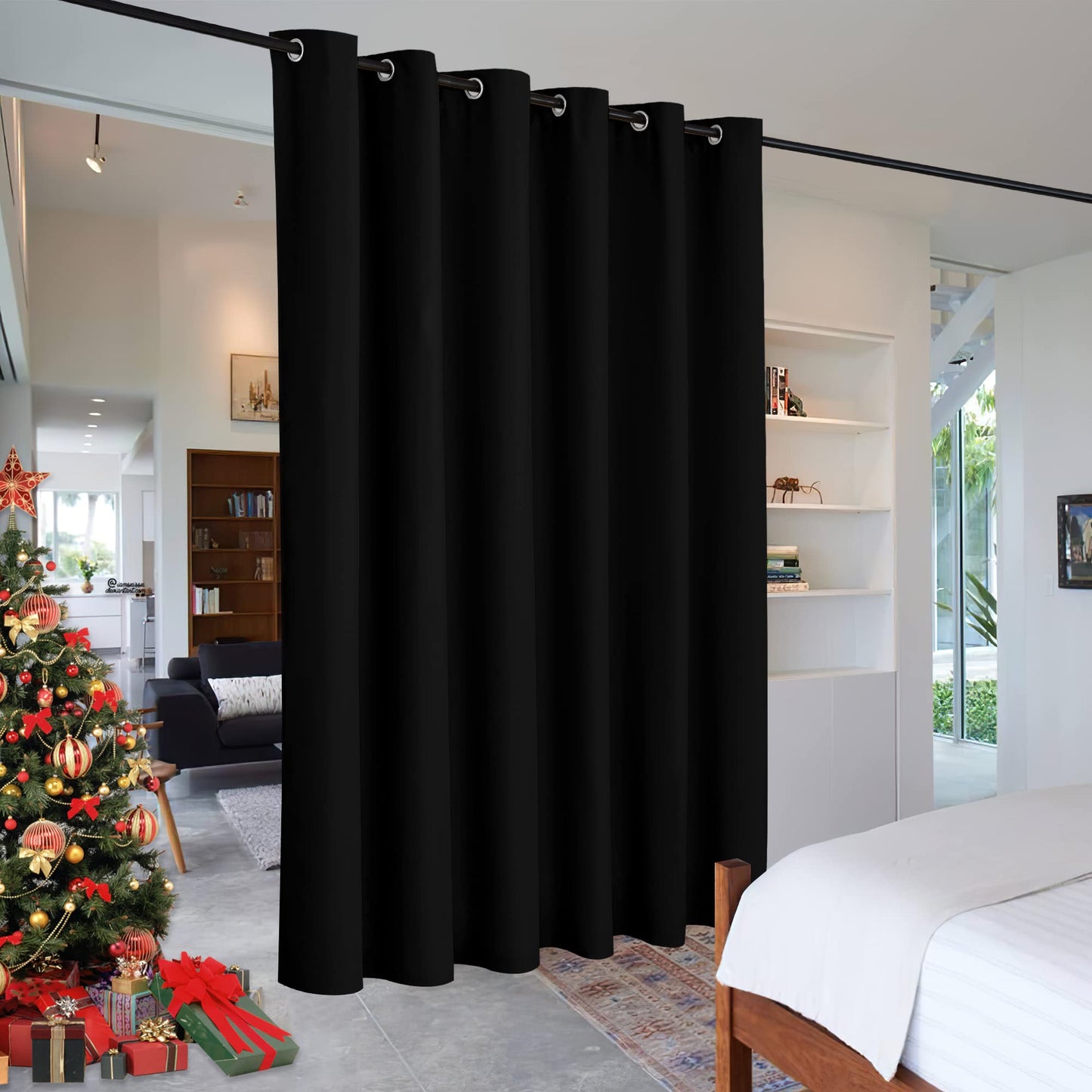 RYB HOME Room Divider Curtains Thermal Insulated Noise Reduce Privacy Window Curtains for Kids Bedroom Nursery Laundry Room Partitions, Wide 150 inches x Long 96 inches, Teal, 1 Panel BST220