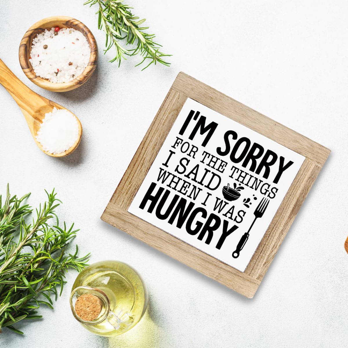 Just A Spoonful of Sugar Sign, Coffee Decor Sign, Rustic Kitchen Box Signs, Coffee Station Decor, Modern Farmhouse Home Decors for Kitchen Bar, Cafe Decors, Freestanding Wooden Plaque BST326L