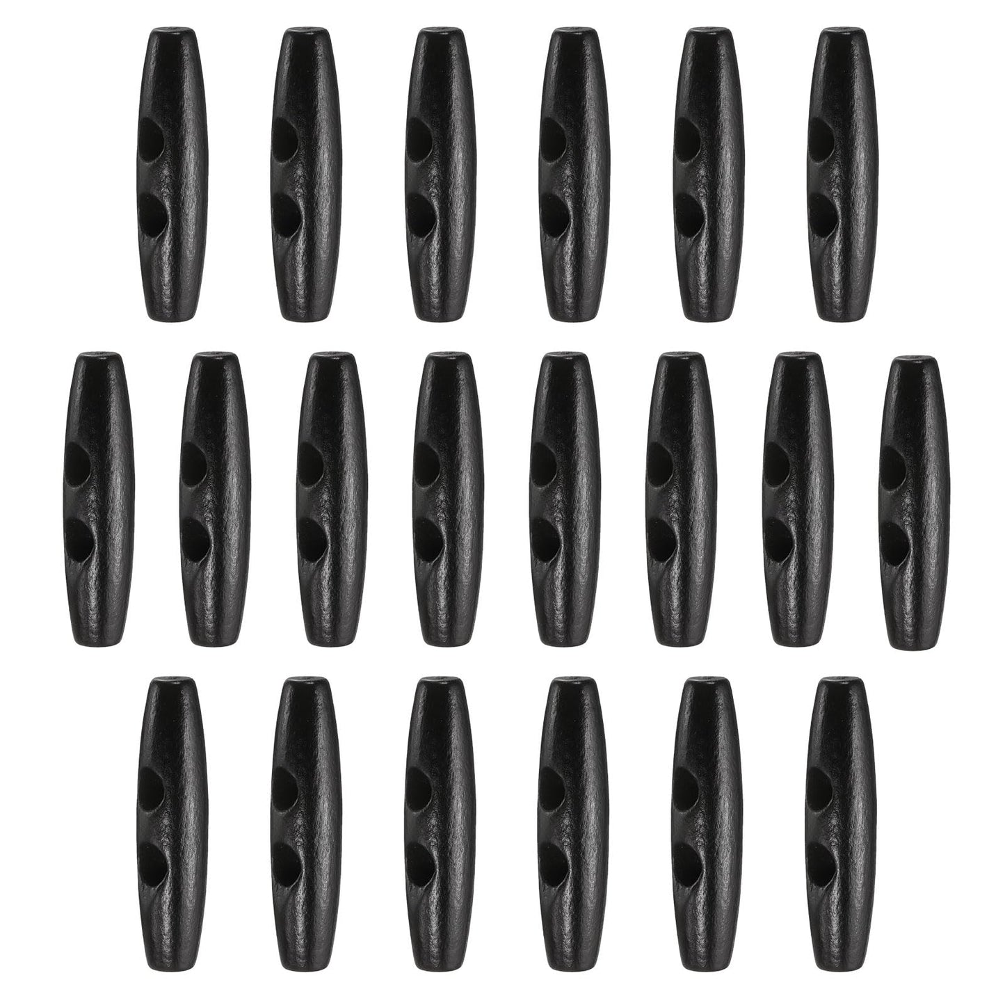 HARFINGTON 60mm / 2.4" Wooden Toggle Buttons 20pcs 2-Hole, Maroon | Wood Olive Sewing Buttons Horn Oval Buttons Sewing Accessories for Coat Sweaters Clothing DIY Craft BST326L