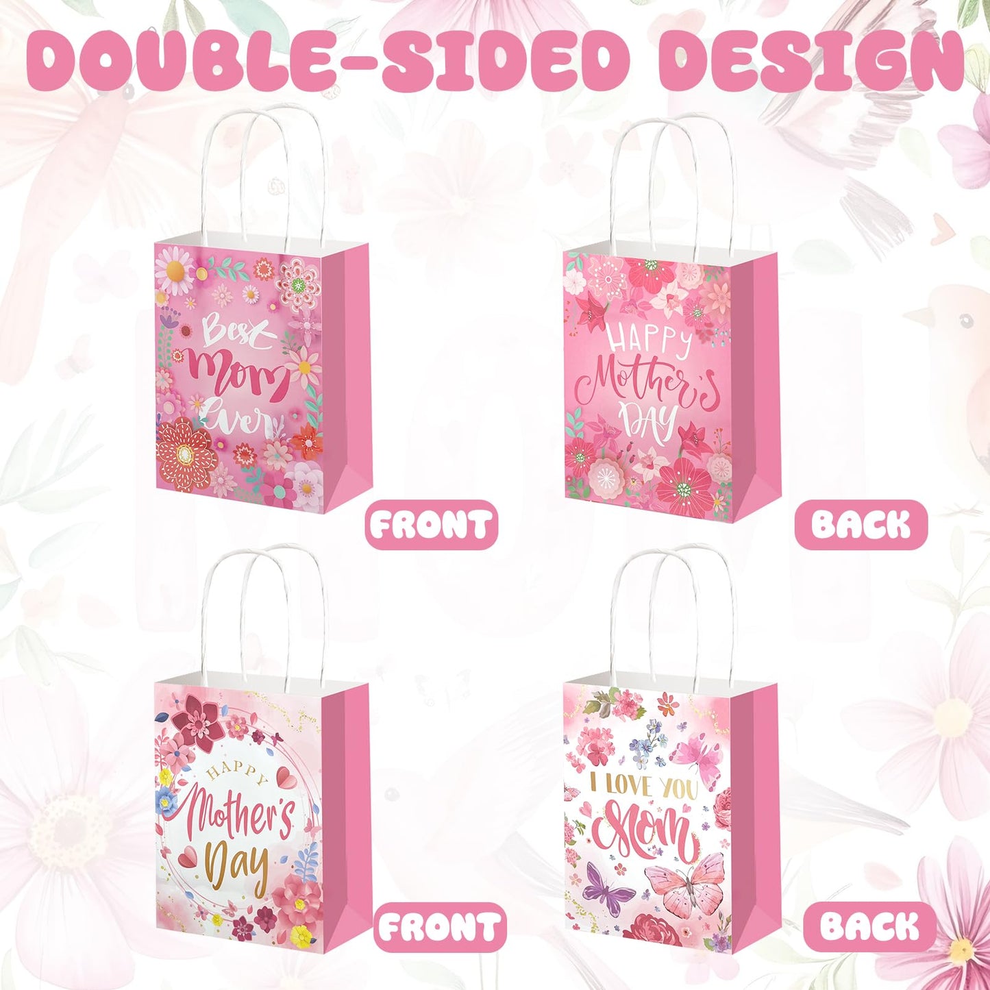 24 Pcs Paper Gift Bags with Handle Party Favor Treat Bags for Birthday Party Supplies WN420