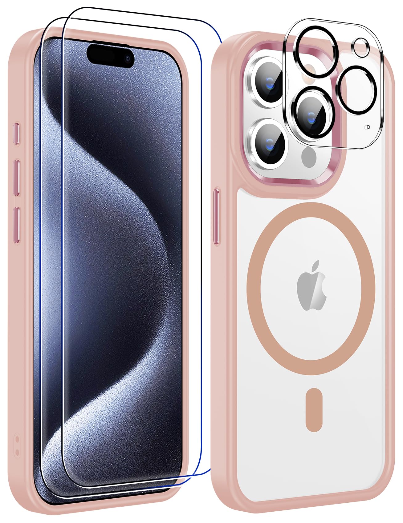 for iPhone 17 Pro Max Case Clear with Screen Protector, Compatible with Magsafe, Anti-Yellowing, Military-Grade Protection, Shockproof Slim Magnetic Phone Case Cover, Black WN420