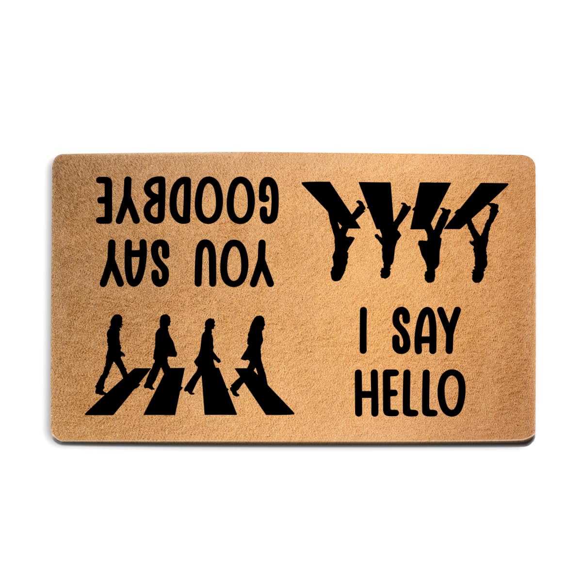 Funny Cat Door Mat 18x30 Inch, Faux Coco Coir Doormat with Non-Slip PVC Backing, Cats Printed Welcome Mat for Outdoor Indoor Entryway Porch Home Kitchen Patio, Cat Lover Gifts for Women Mom BST202