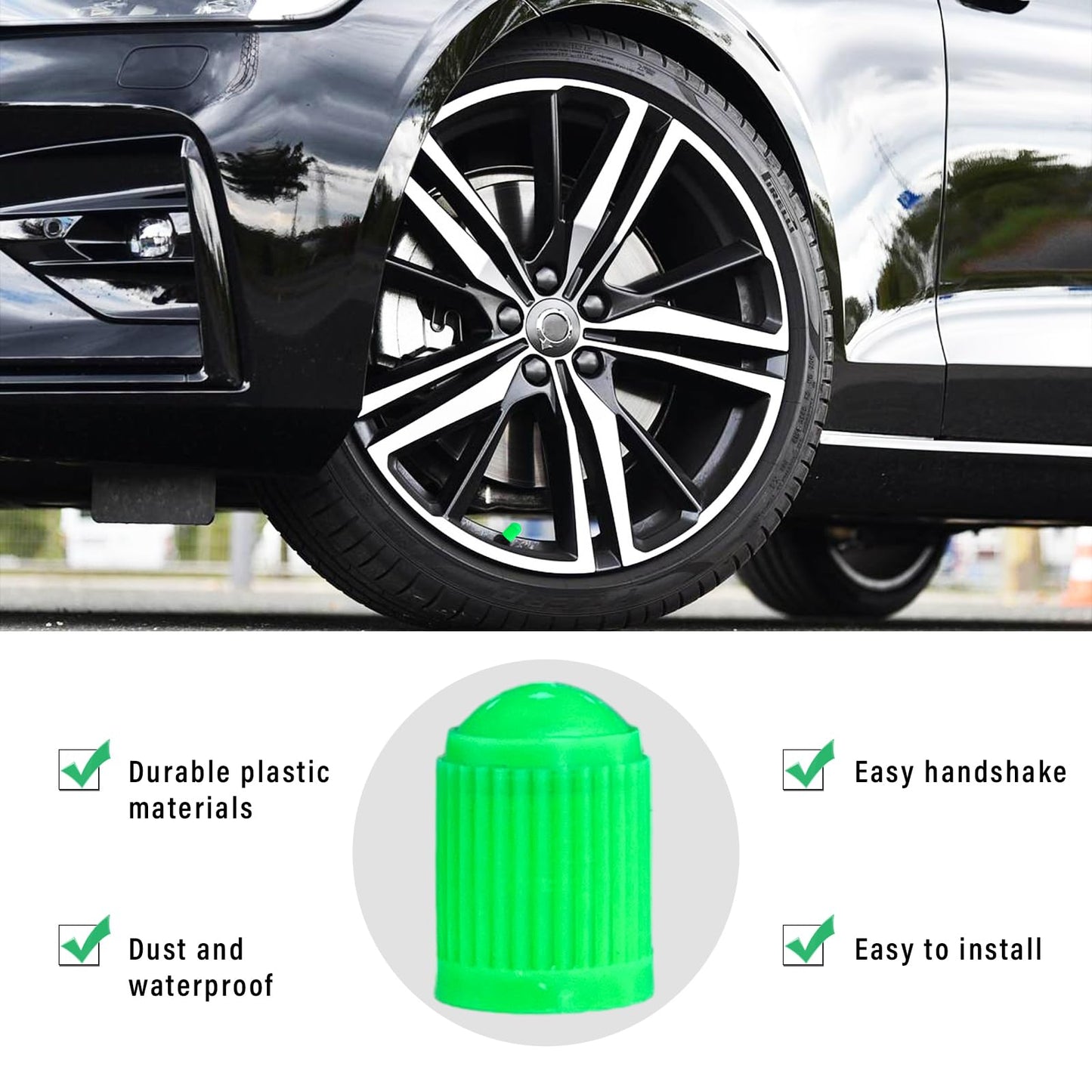Ziciner 25 PCS Tire Valve Stem Caps, Plastic Car Tyre Valve Cap with O Rubber Seal, Dustproof Airtight Seal Wheel Stem Covers, Universal Accessories for Cars, SUVs, Bicycles,Trucks (Red) WN420