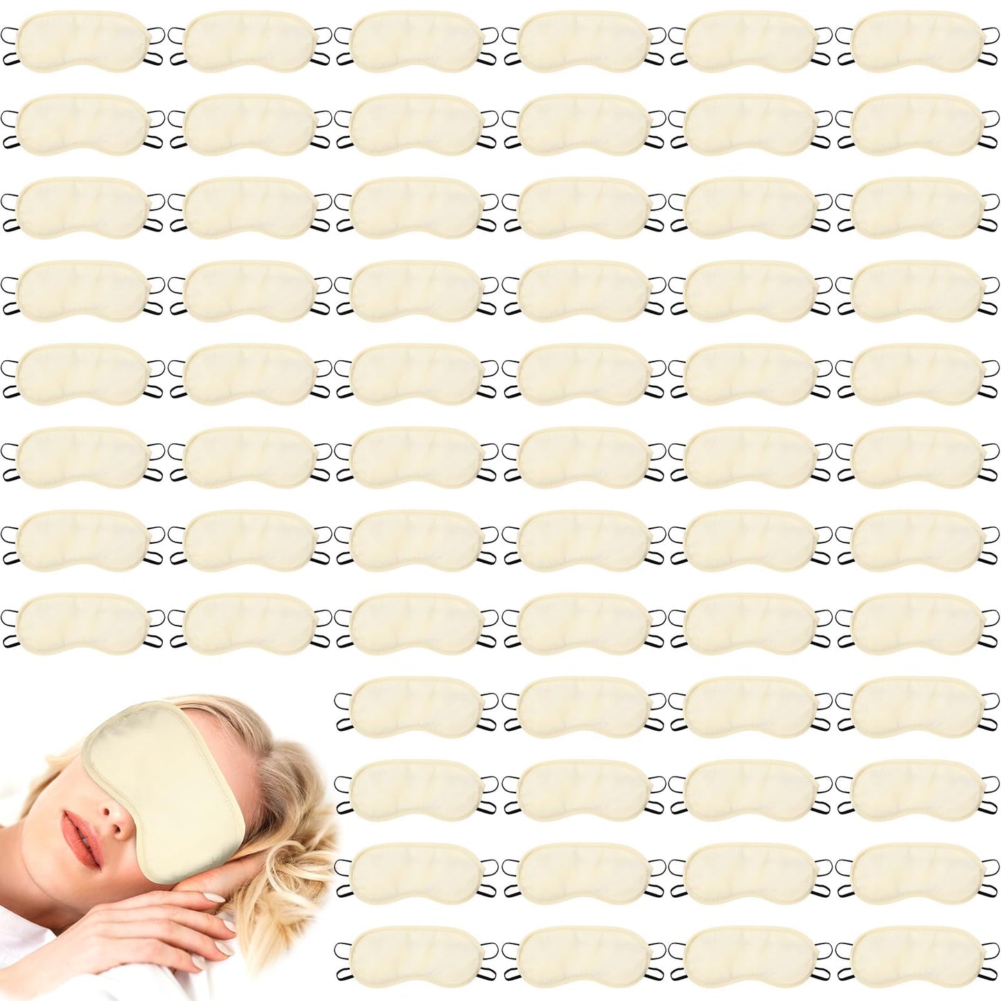 Tarpop 200 Pcs Eye Mask Sleeping Blindfold Eye Cover with Adjustable Strap for Games Party Team Building Travel Individually Wrapped Sleep Mask for Women Men (Blue)