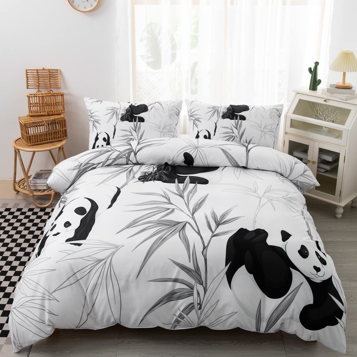 CVHOUSE Deer Hunting Duvet Cover Full Size,American Flag Bedding Set,Deer Theme Comforter for Boys Kids Teens,1 2 Pillowcases 3 Piece Full 79'x89' BST220