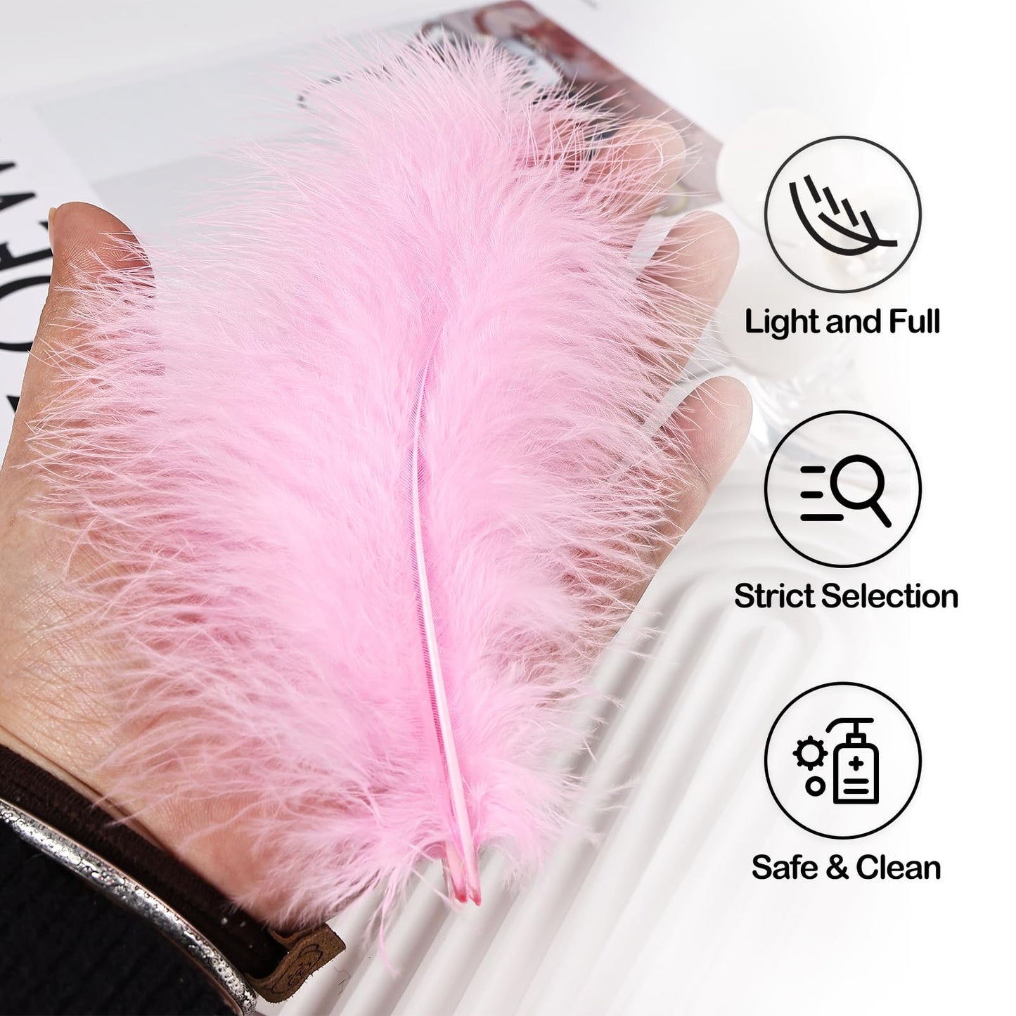 Fluffy Turkey Marabou Feathers 100pcs for Craft Dream Catcher Decoration - 4-7Inches Natural Feathers (Green) BST220