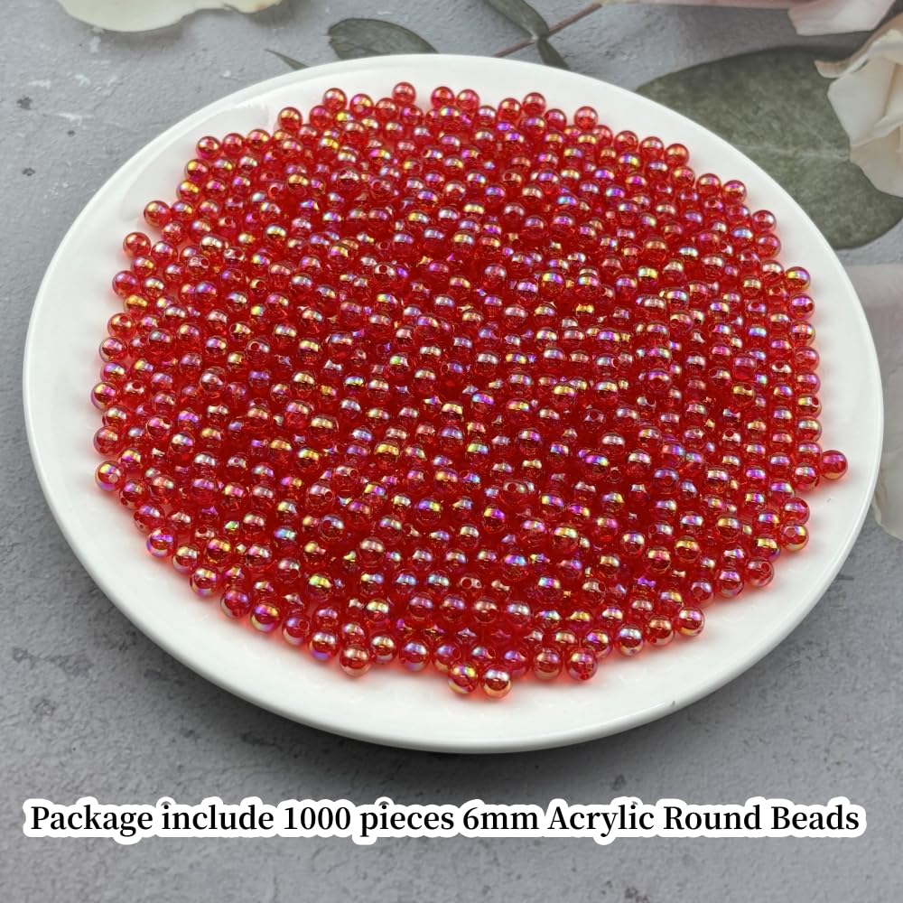 2000pcs 4mm Acrylic Round Beads AB Colors Acrylic Beads Round Spacer Beads with Hole for DIY Bracelet Necklace Jewelry Making Supplies Handmade Craft(Green AB) BST220