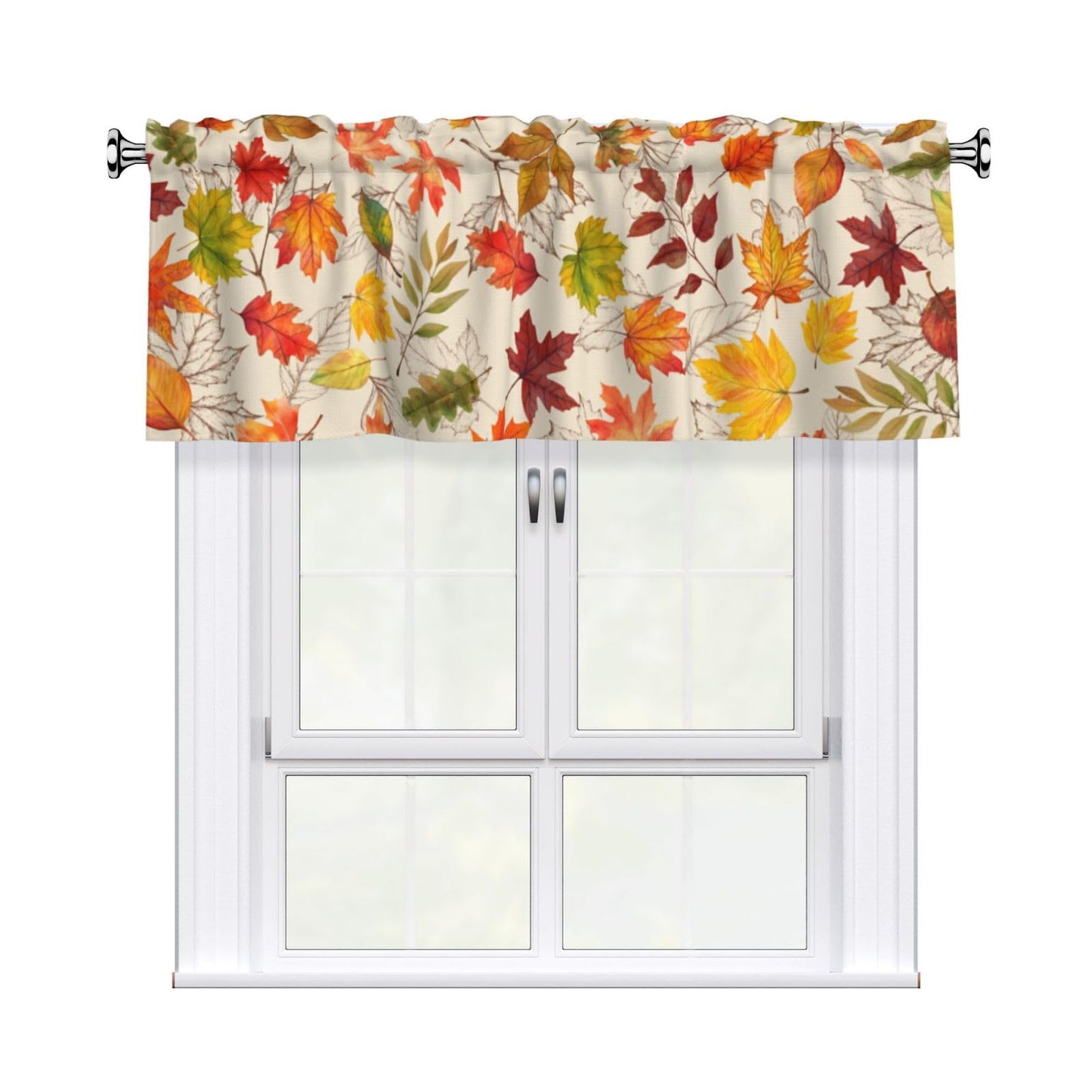 Patriotic Valance for Kitchen 2 Pack 54"x18" American Flag Curtains for Windows Red White Blue Stars 4th of July Independence Day Eucalyptus Leaf Window Treatment Rod Pocket Valance for Home Decor BST326L