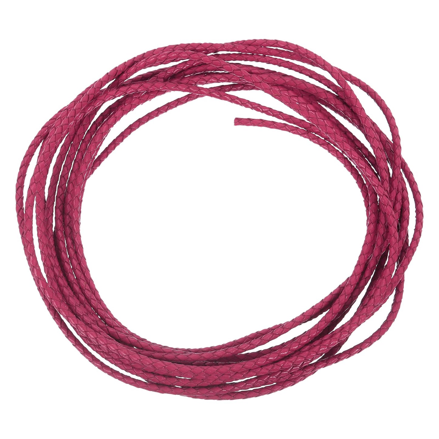 uxcell Leather Cord, 2.2 Yards 4mm Dia Braided String Strip for Purse Handbag Shoelace DIY Crafts Bracelet Making, Yellow BST326L