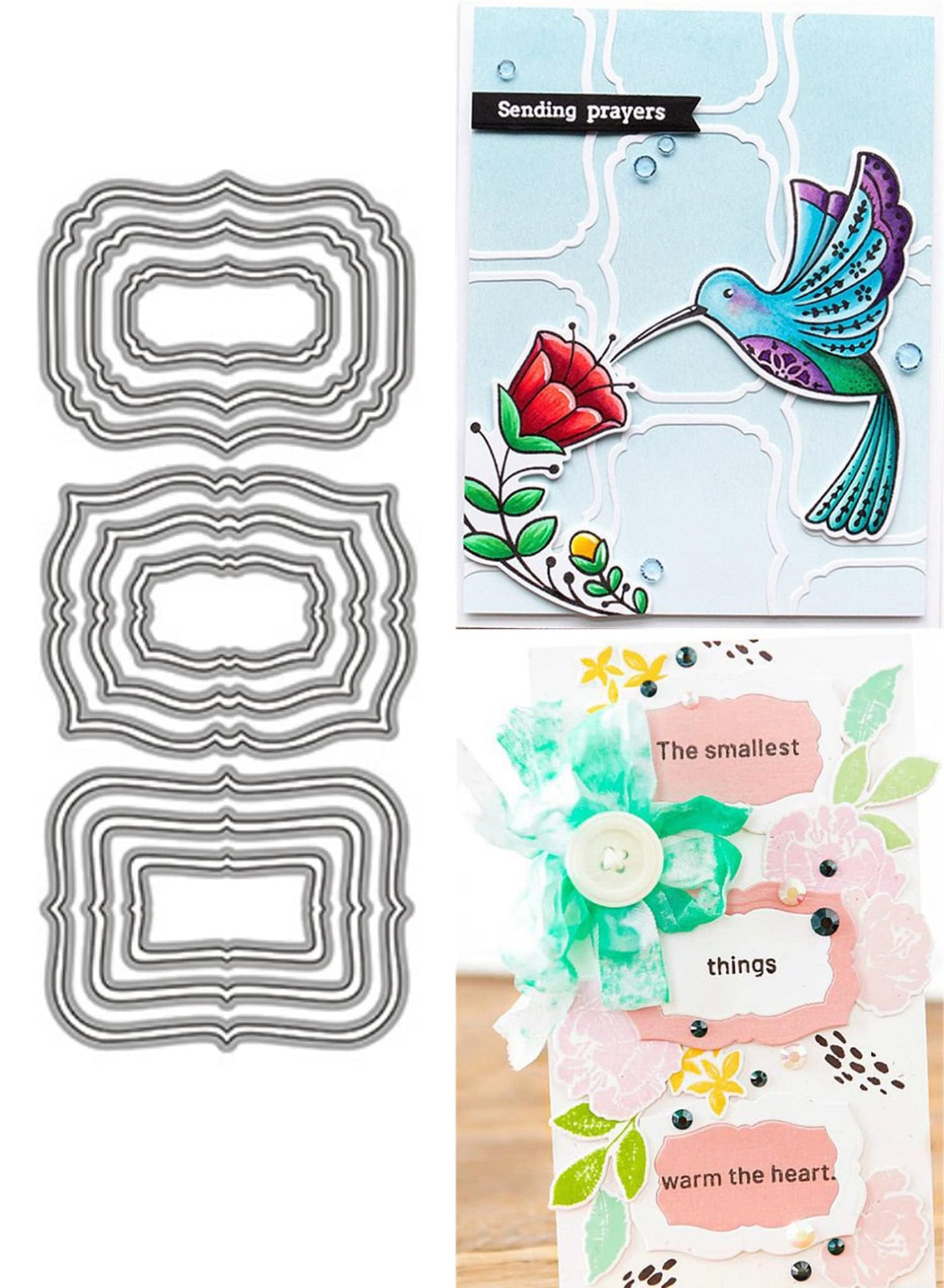 Lapoo Cutting Die for Scrapbooking, 3D Backgrounds Frame New Cutting Dies DIY Album Card Making Decor Paper Craft Metal Die Cuts Party Decorations (Flower Shadow 5.4 x 2.8 in) BST220