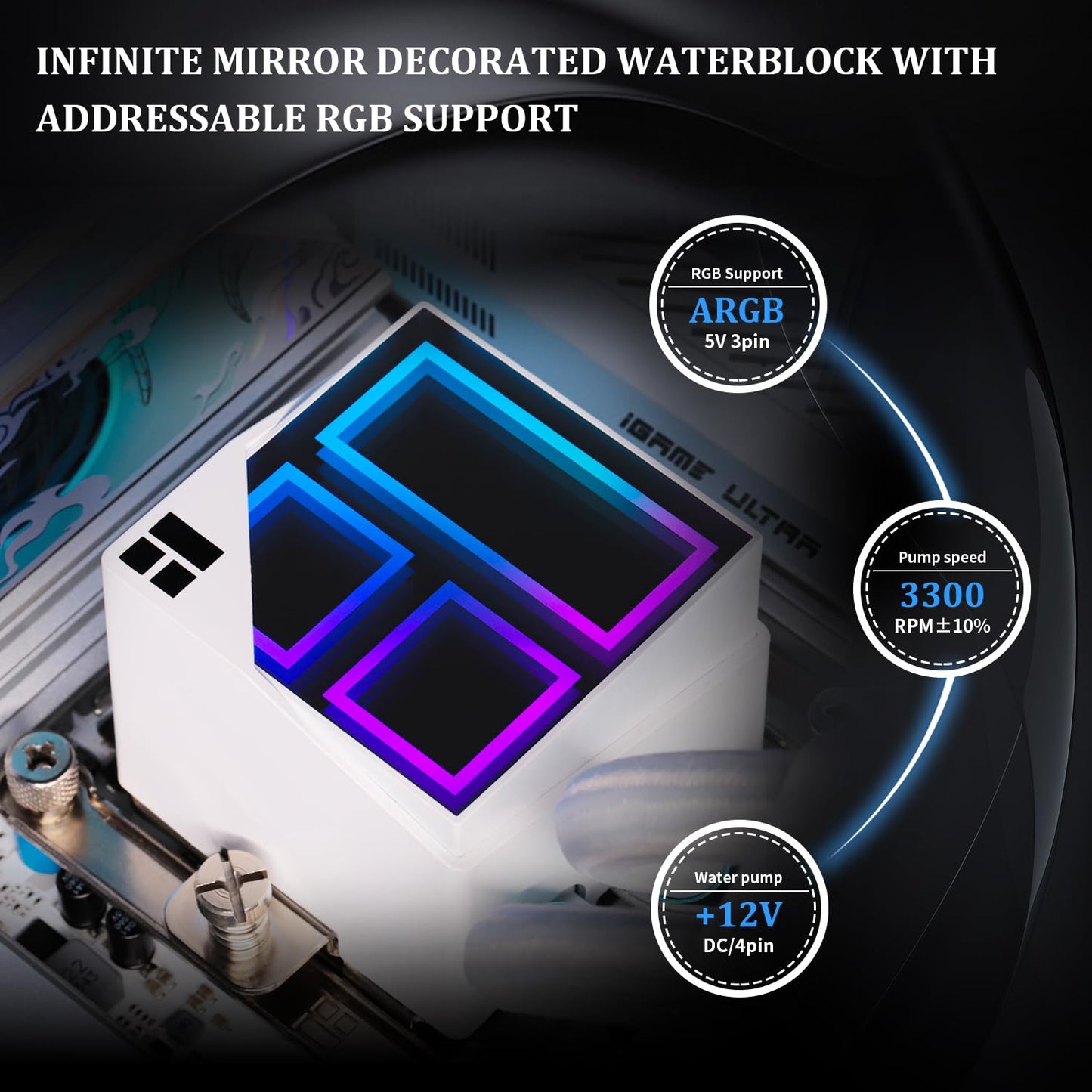 Thermalright Frozen Infinity 360 White Liquid CPU Cooler,Triple PWM Fans with 2000RPM,Desktop CPU Aio Cooler,for AM4/AM5&Intel LGA1150/1151/1200/2011/1700/1851,Infinity Mirror PC CPU Water Cooler