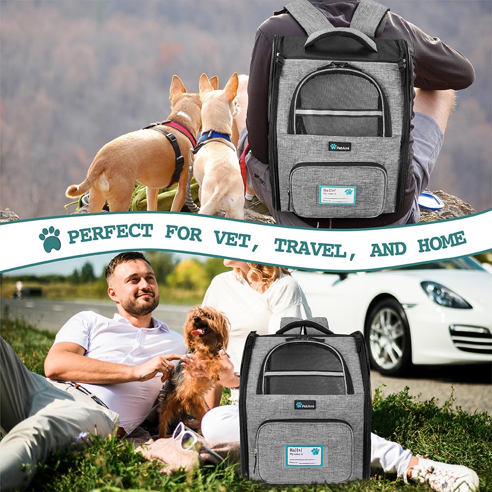 PetAmi Dog Backpack Carrier for Small Medium Dogs Large Cats up to 18 lbs RD3