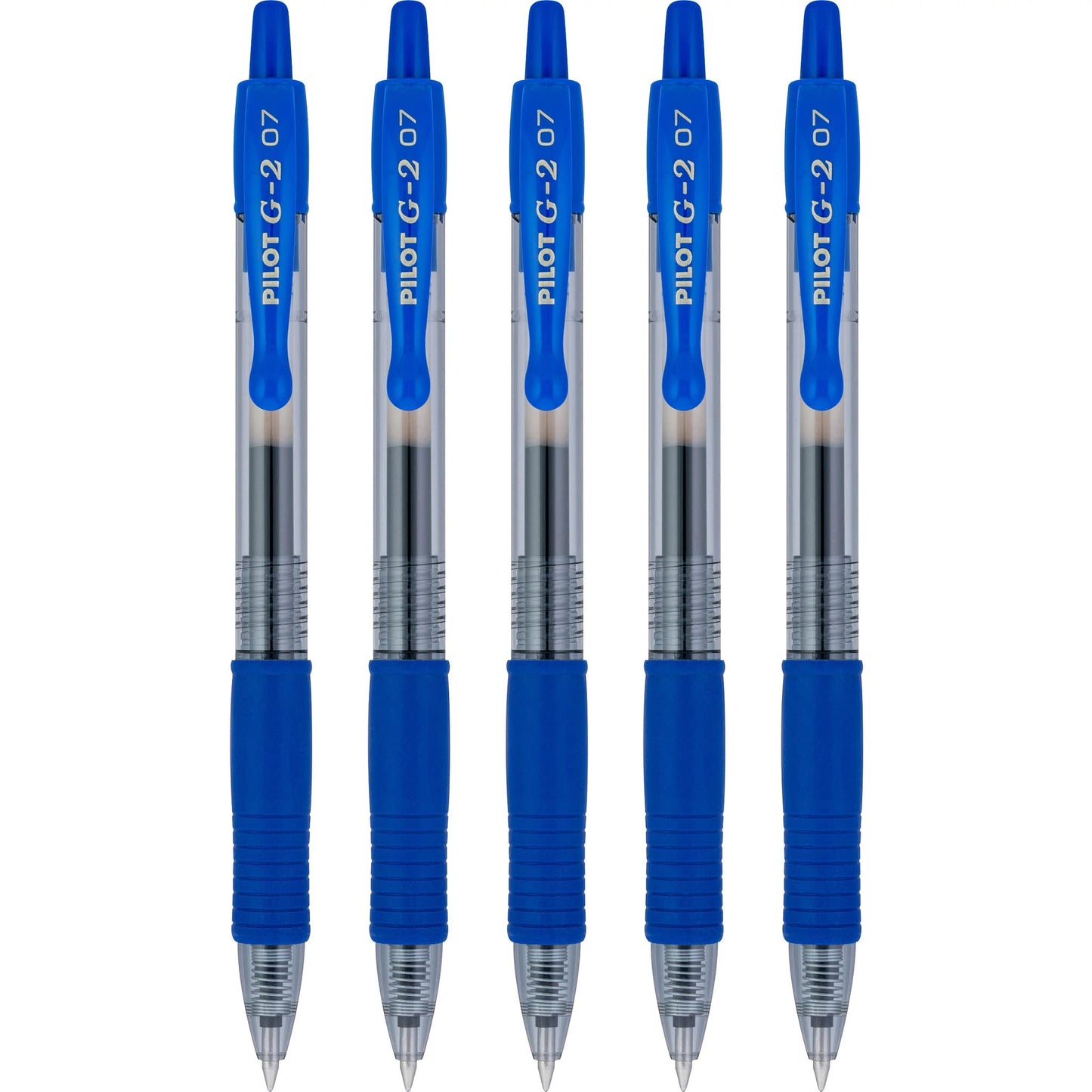 Pilot G2 Premium Gel Roller Pens, Fine Point 0.7 mm, Blue Ink Pens Fine Point, Pack of 5 - Ideal for School, Journaling, and Office Writing