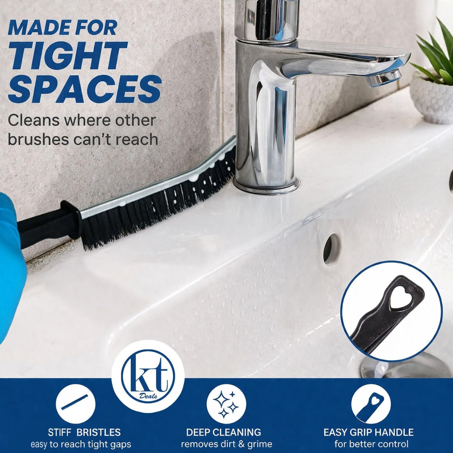 6pcs Hard Bristle Crevice Cleaning Brush Set, Grout Brush, Skinny Scrub Brush Thin Cleaning Brush for Tight Spaces Corner Brushes Gap Cleaner Tool for Bathroom Tiles, Kitchen, Shower, Window Tracks BST220