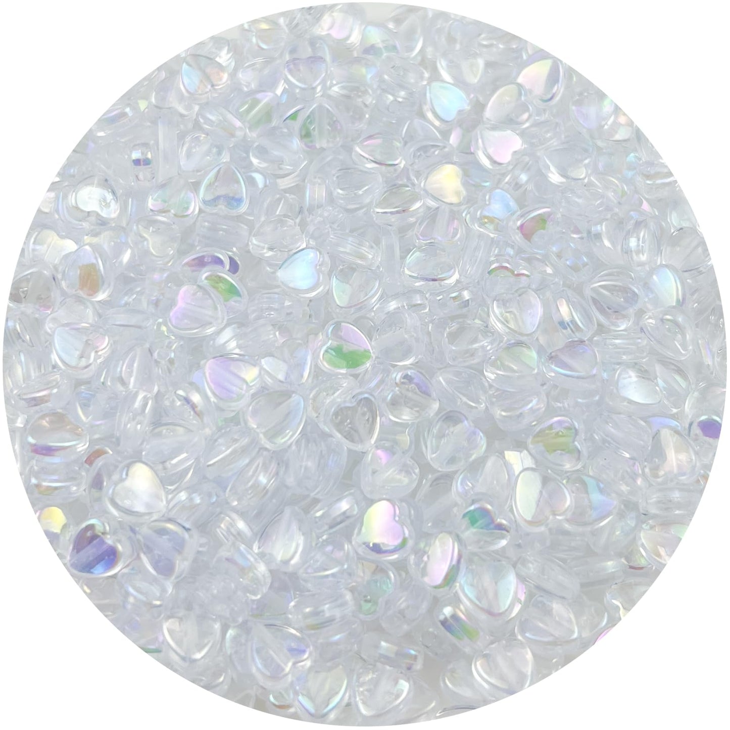 500Pcs Acrylic Heart Beads, AB Colors Heart Shape Beads Crystal Heart Beads for Jewelry Making DIY Bracelet Earring Necklace Key Chains(90-Light Lake Blue AB) BST220