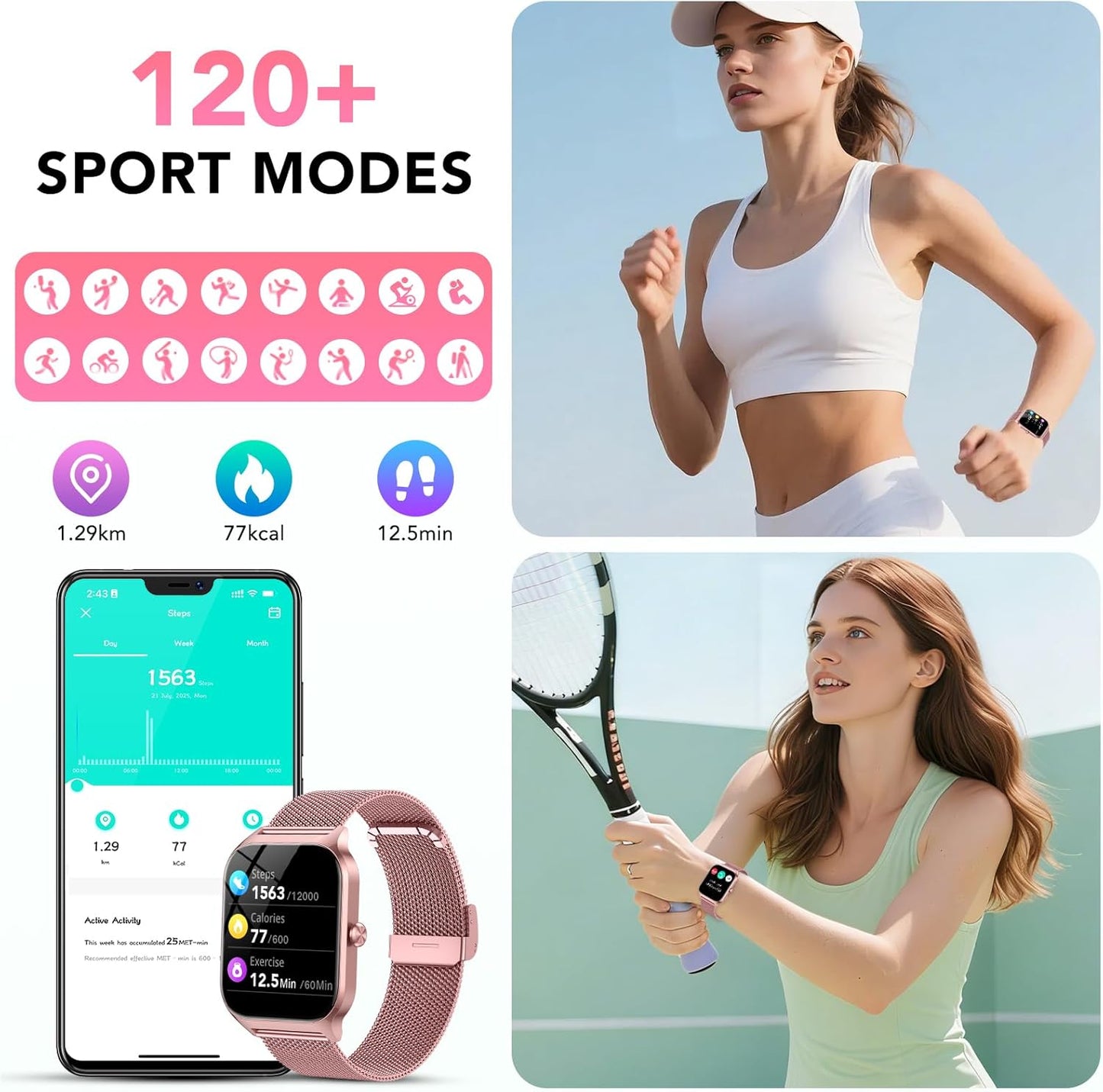 Smart Watch for Women (2 Bands) 79