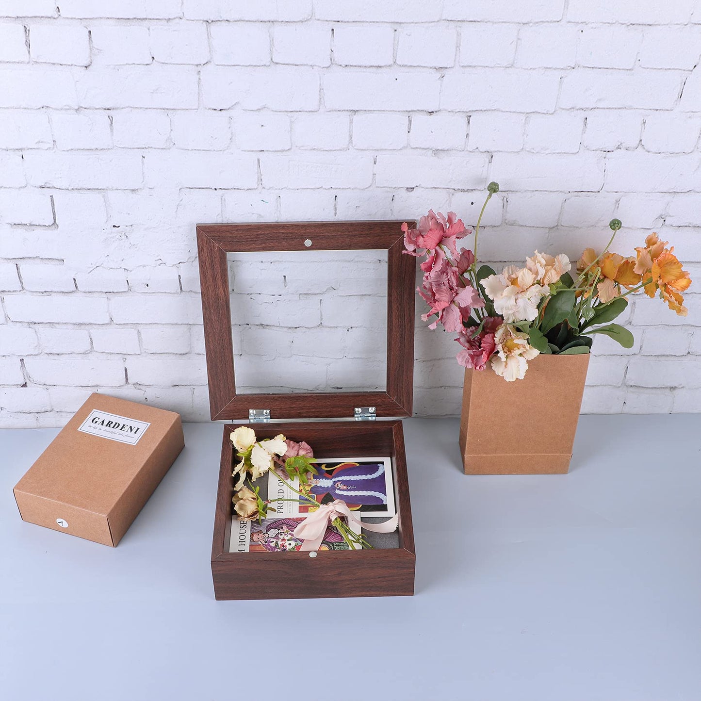 Golden State Art 11x14 Shadow Box Frame Display Case - 2 inch Depth Great for Collages, Collections, Mementos, 6 Pins Included (White, 1 Pack) BST326H
