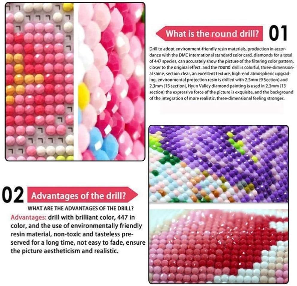 VOAA Diamond Painting Kits for Adults 5D DIY Farmhouse Countryside Landscape, 12x16 Inch Full Drill Round Diamond Art, Wheat Field Barn Beginners Craft Kit for Home Wall Decor Gift WN420