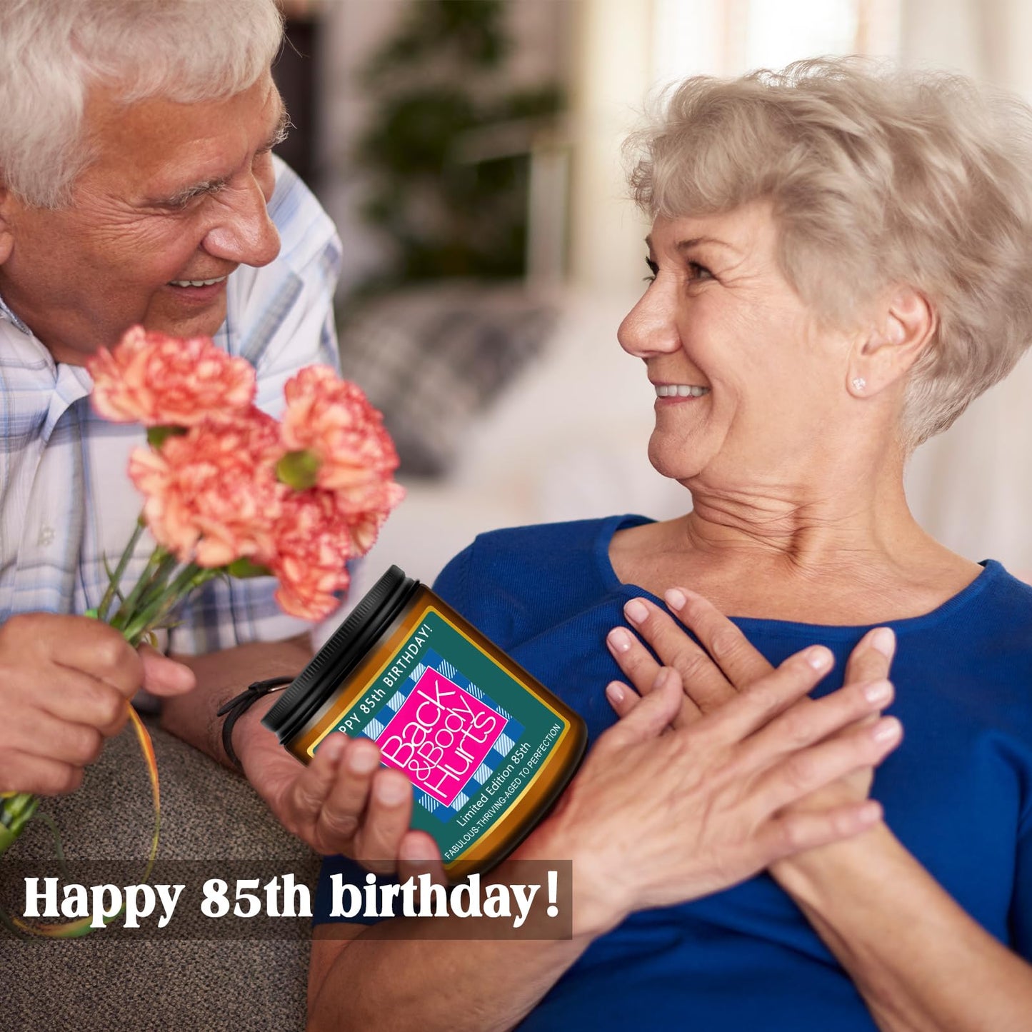 Happy 80th Birthday Decorations Gifts for Women Men, 80th Birthday Candles for Her Him, Funny 80 Years Old Ideas- Lavender Scented Candle BST326L