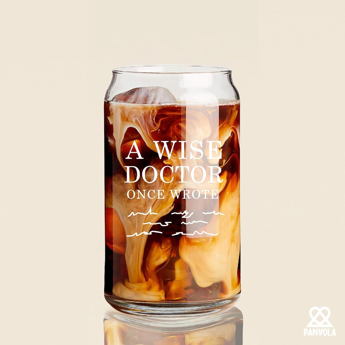 A Wise Doctor Once Wrote Doctor Gifts Glass Can with Bamboo Lid and Straw Physician Medical Student MD Practitioner Dr Glass Cup Iced Coffee Glasses Beer Can Shaped Drinking Jars 16 oz BST220