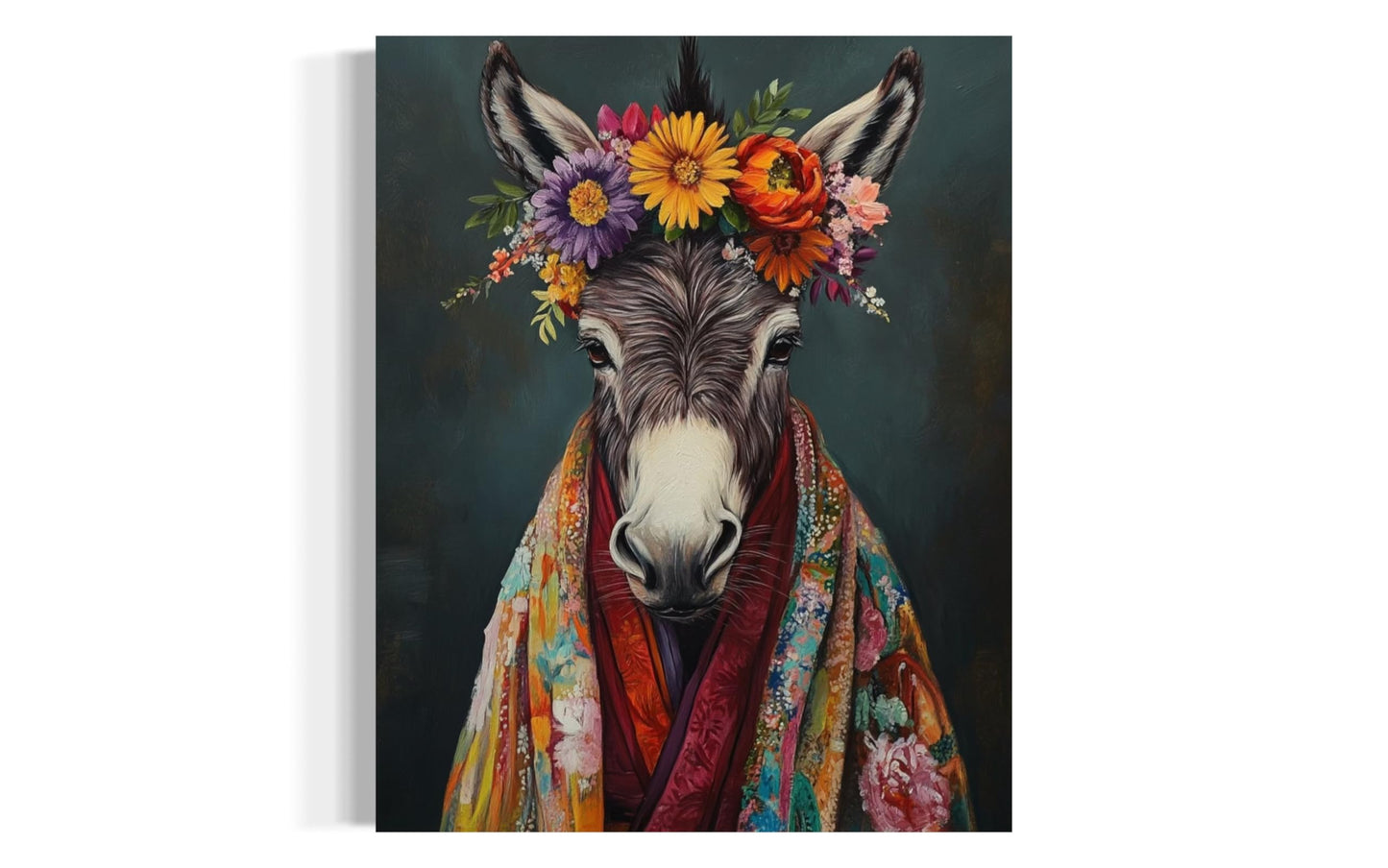 Moose Flower Head Unframed Wall Art Print Poster, Kimono Bathroom Dressing Room Decor Posters Prints for Restroom Home Picture Painting Artwork Gallery 7 (Moose, 16 x 20 inches, Unframed) BST220