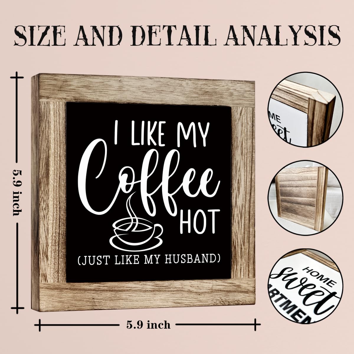 Funny Wooden Coffee Bar Decor Sign, Bar Decorations, in the Morning When Rise Give Me Jesus (and Coffee), Cafe Table Top Shelf Accessories, Cafe Signs Decor 5.9x5.9 Inches BST202