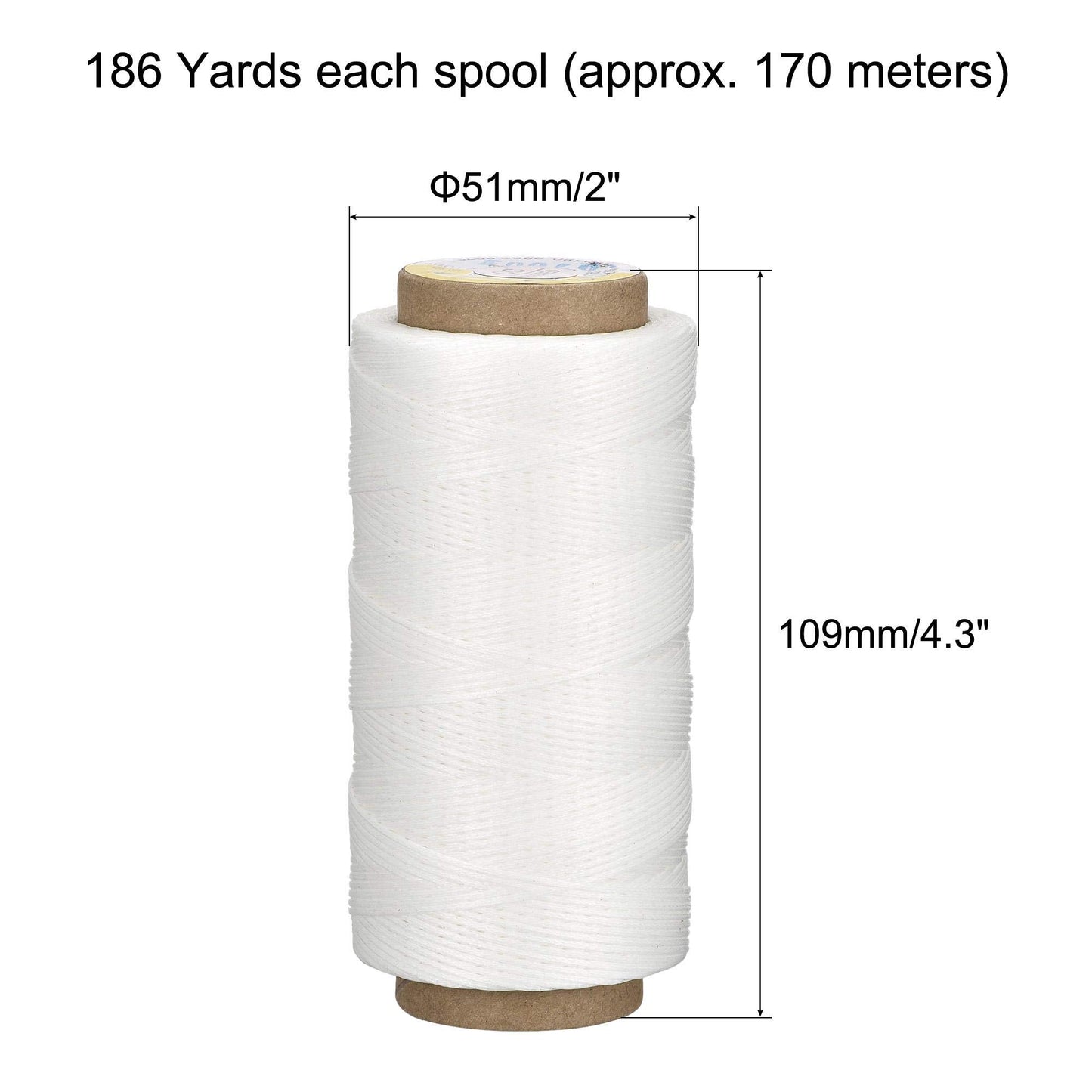 uxcell Leather Sewing Thread 186 Yards 210D/1mm Polyester Waxed Cord for Manual Sewing, Wheat BST326H