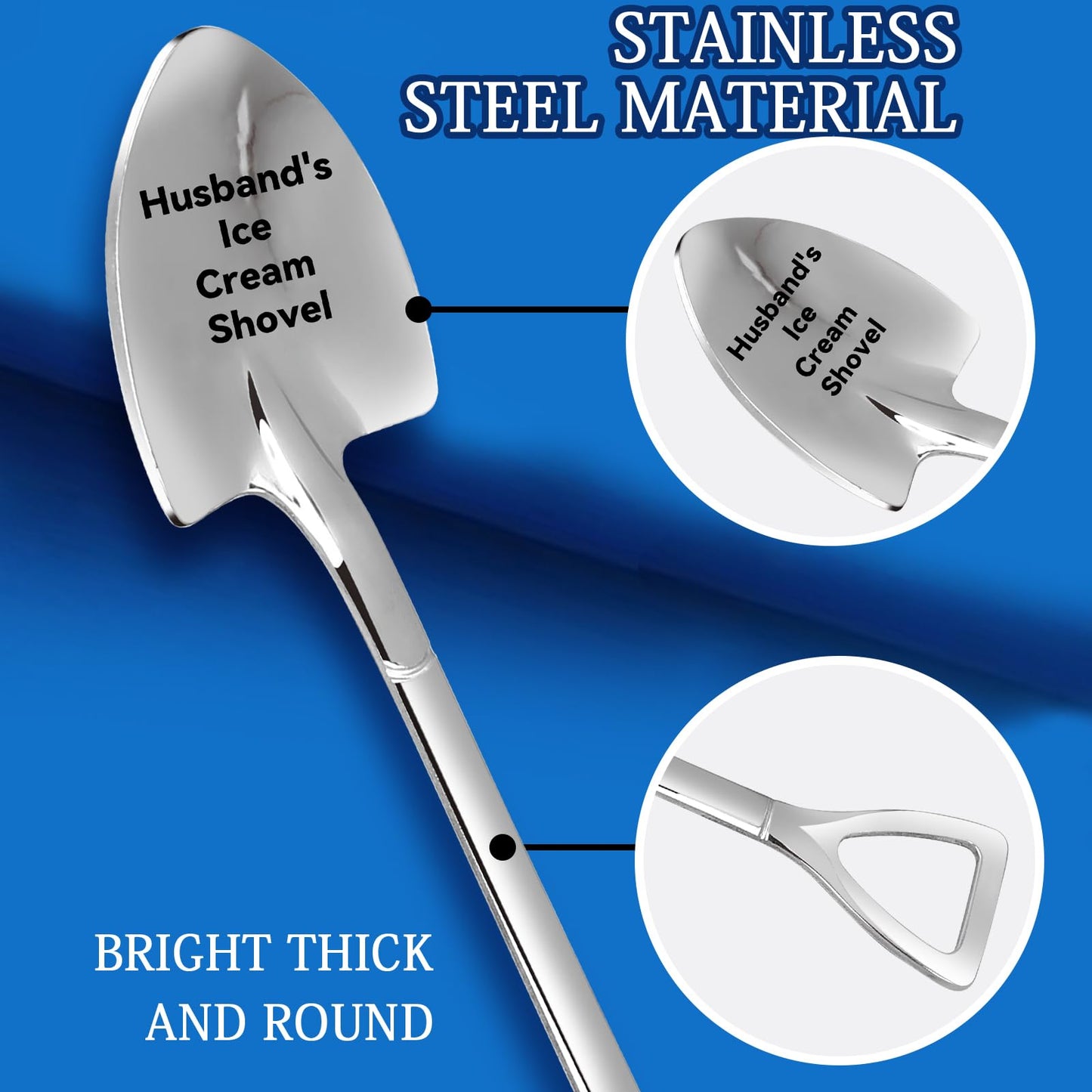 Dad Gifts - Gifts for dad from Daughter. Father Day Gifts for dad Ice Cream Spoon Scoop for Ice Cream Lovers, Father birthday Gifts Funny Engraved Stainless Steel Shovel WN420