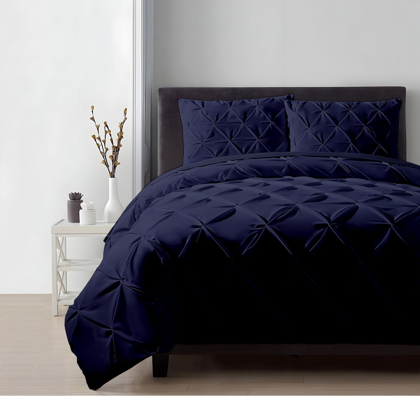100% Cotton Oversized King plus 3 Piece Duvet Cover set 128x120 inch Breathable Luxury Soft & Cozy | Durable and Fade Resistant | Double Hem-Stitched Sateen Weave (Oversized King plus, White) BST220