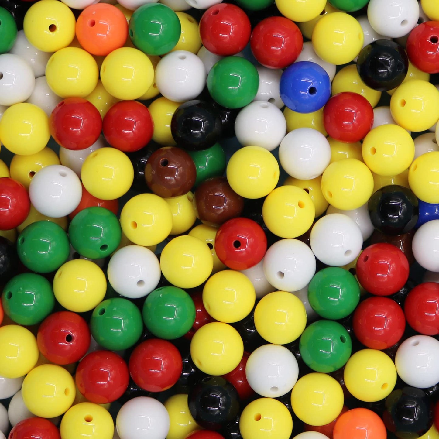 600 Pieces Black Beads for Jewelry Making, Bulk 6mm Colorful Acrylic Beads, Acrylic Round Loose Ball Beads with 1.5mm Hole for Bracelets Necklaces Earring Making Supplies BST220