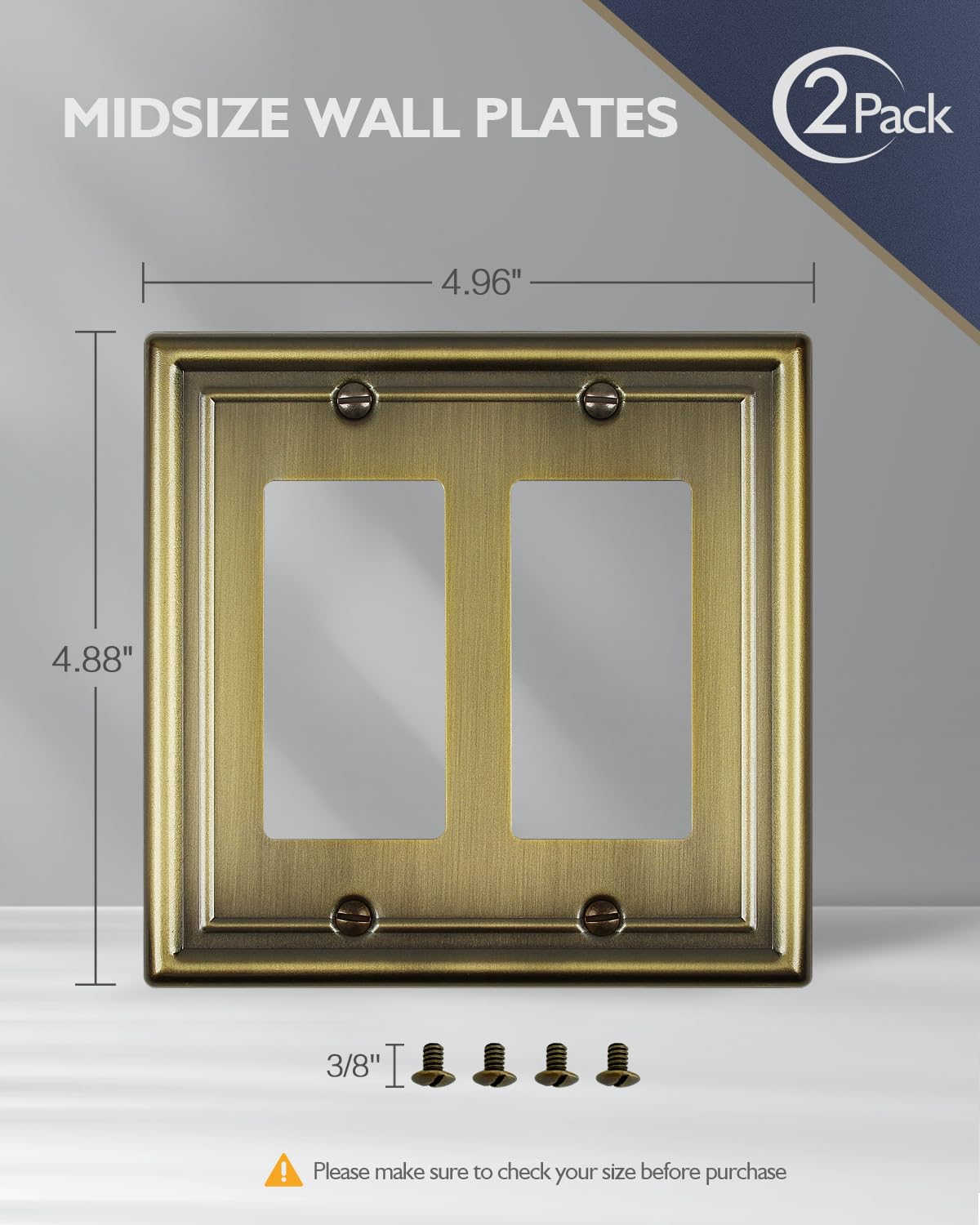 Decorative Metal Wall Plates, Switch Plates Outlet Covers (Off White/1 Decorator 4 Pack) WN420